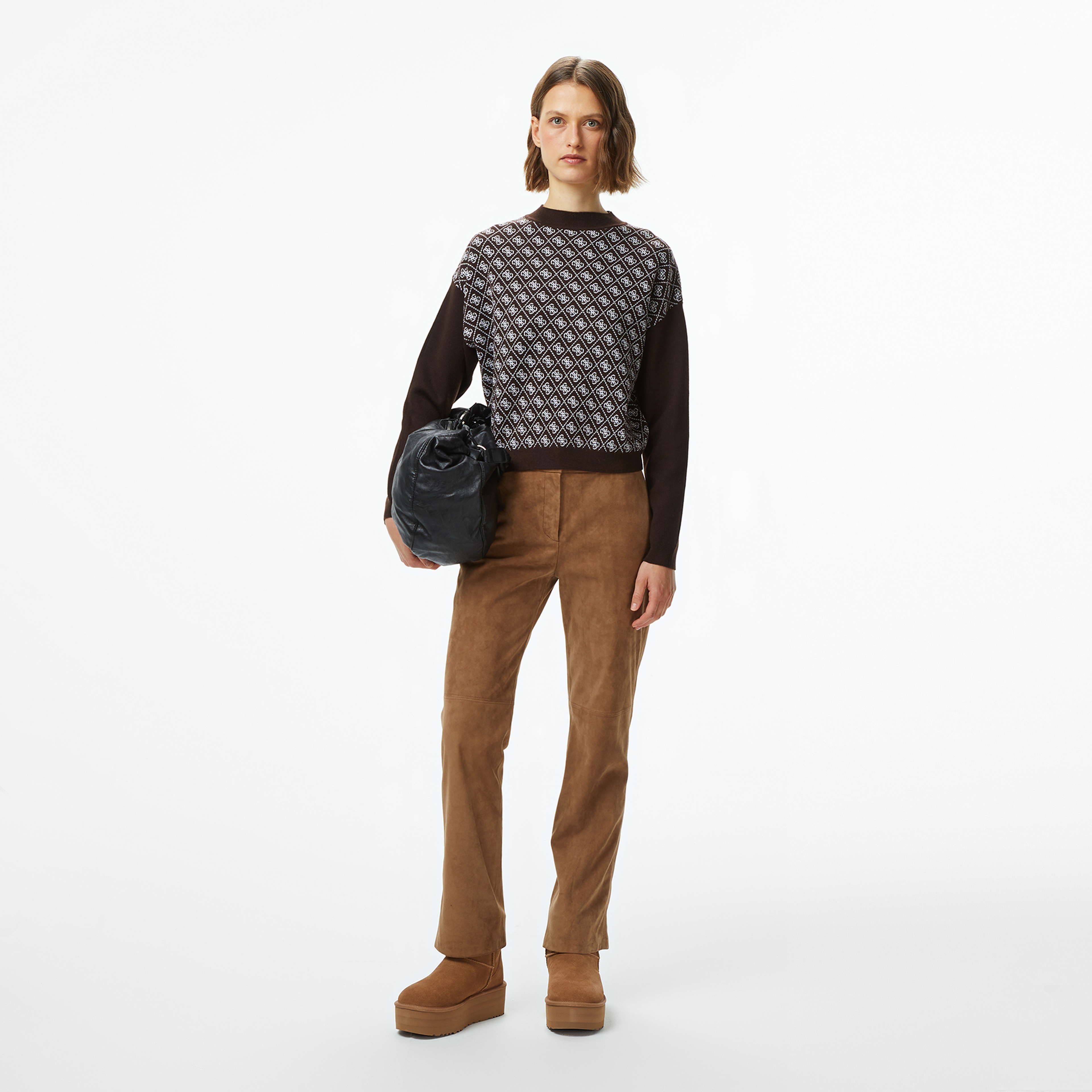 Guess Aubrey Yün Karışımlı Kadın Kahverengi Triko