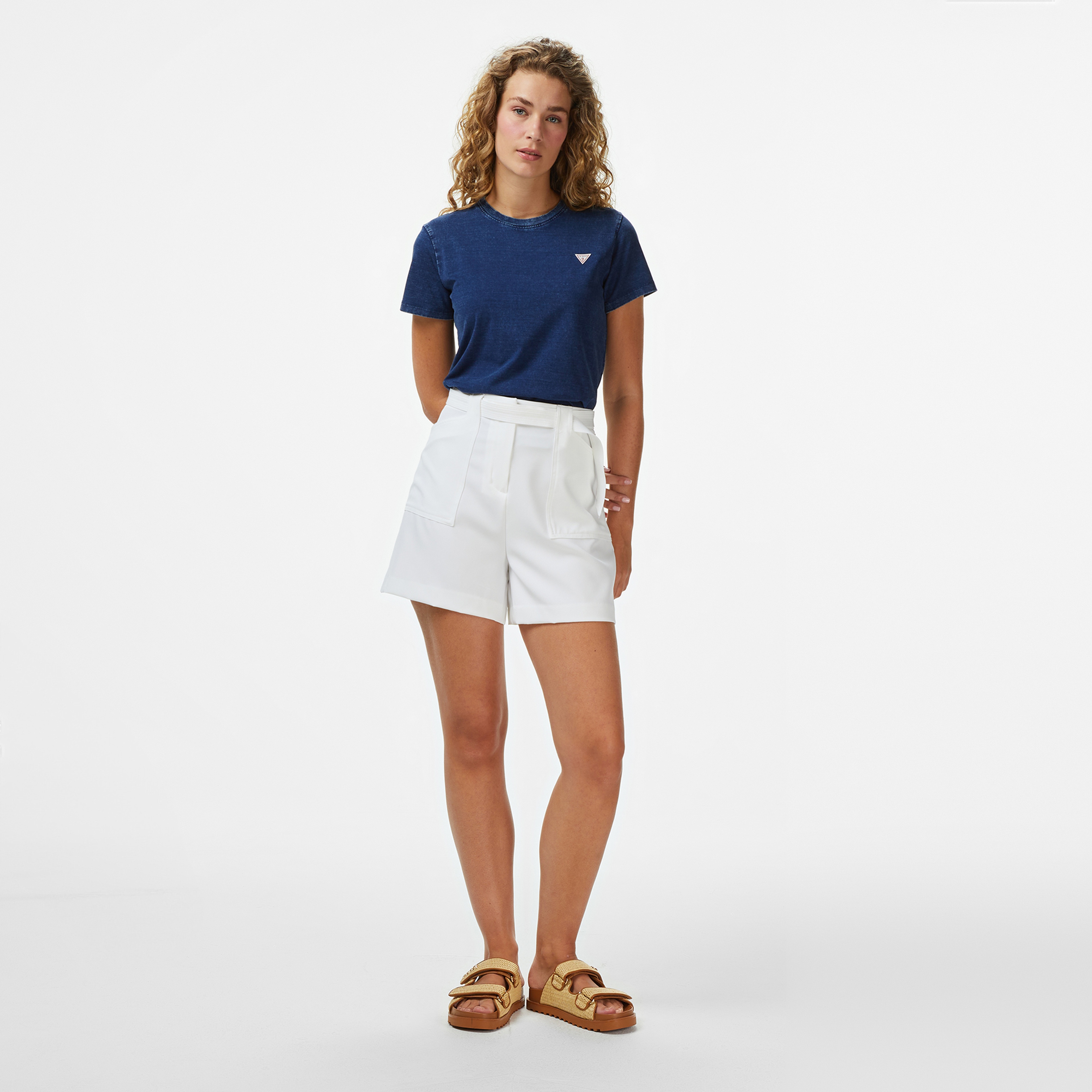 Guess Regular Fit Kadın Lacivert T-Shirt