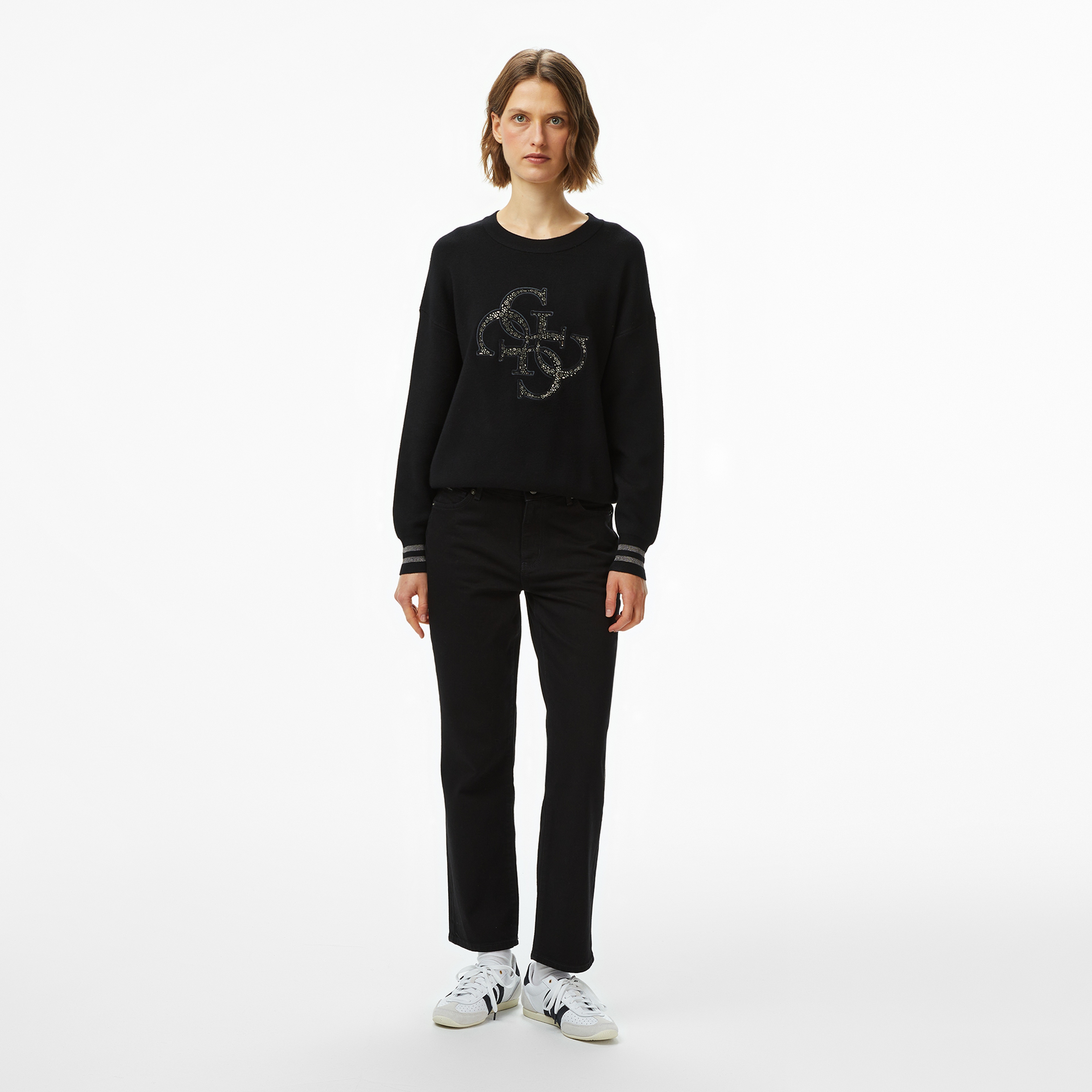 Guess Sylvie Kadın Siyah Triko