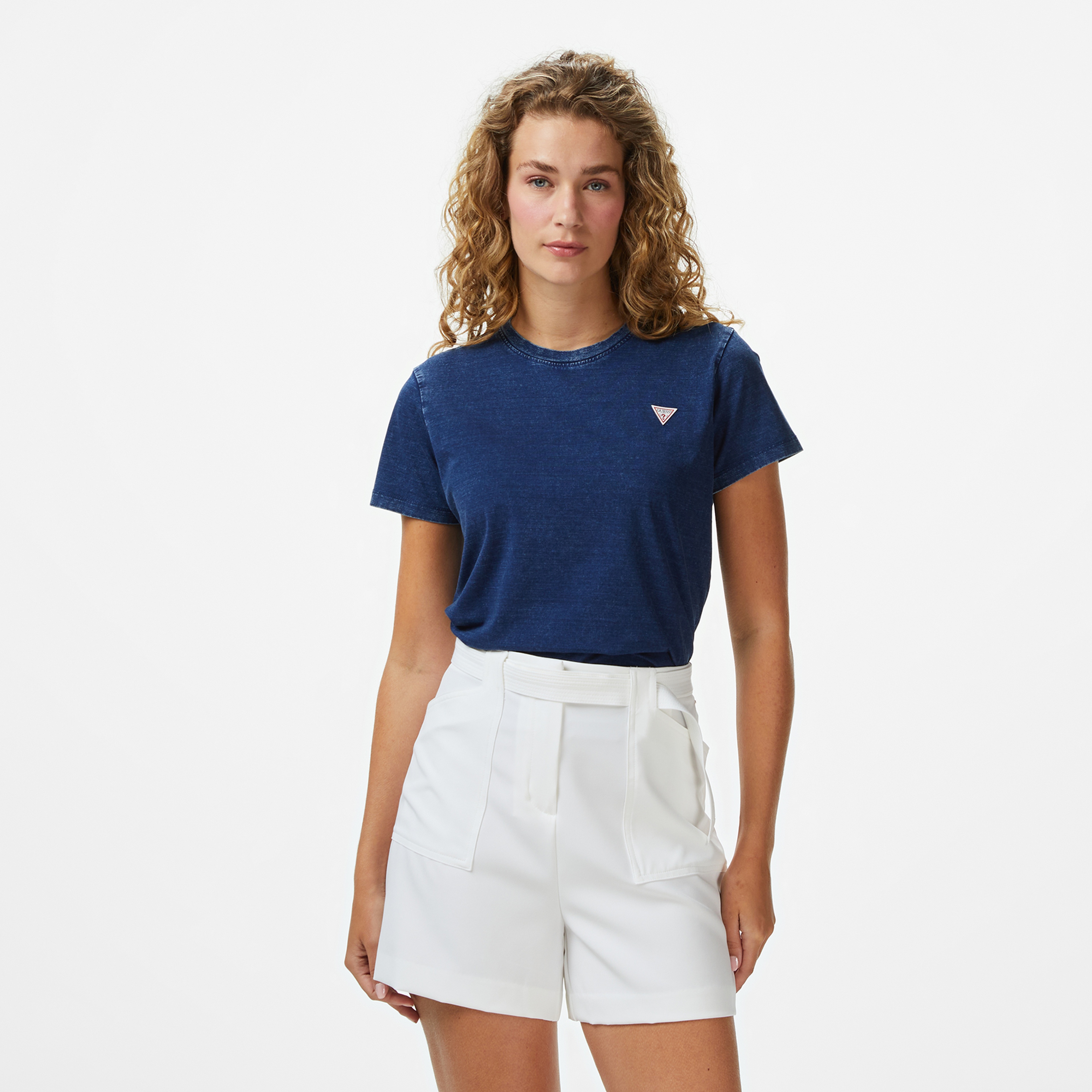 Guess Regular Fit Kadın Lacivert T-Shirt