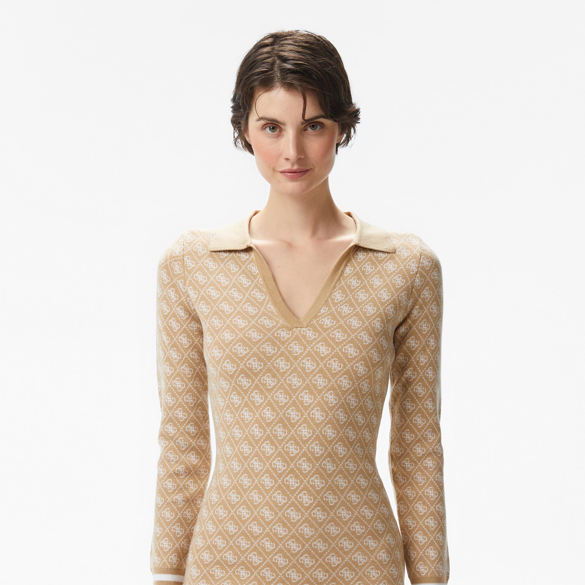 Guess Aubrey Yün Karışımlı Kadın Renkli Elbise