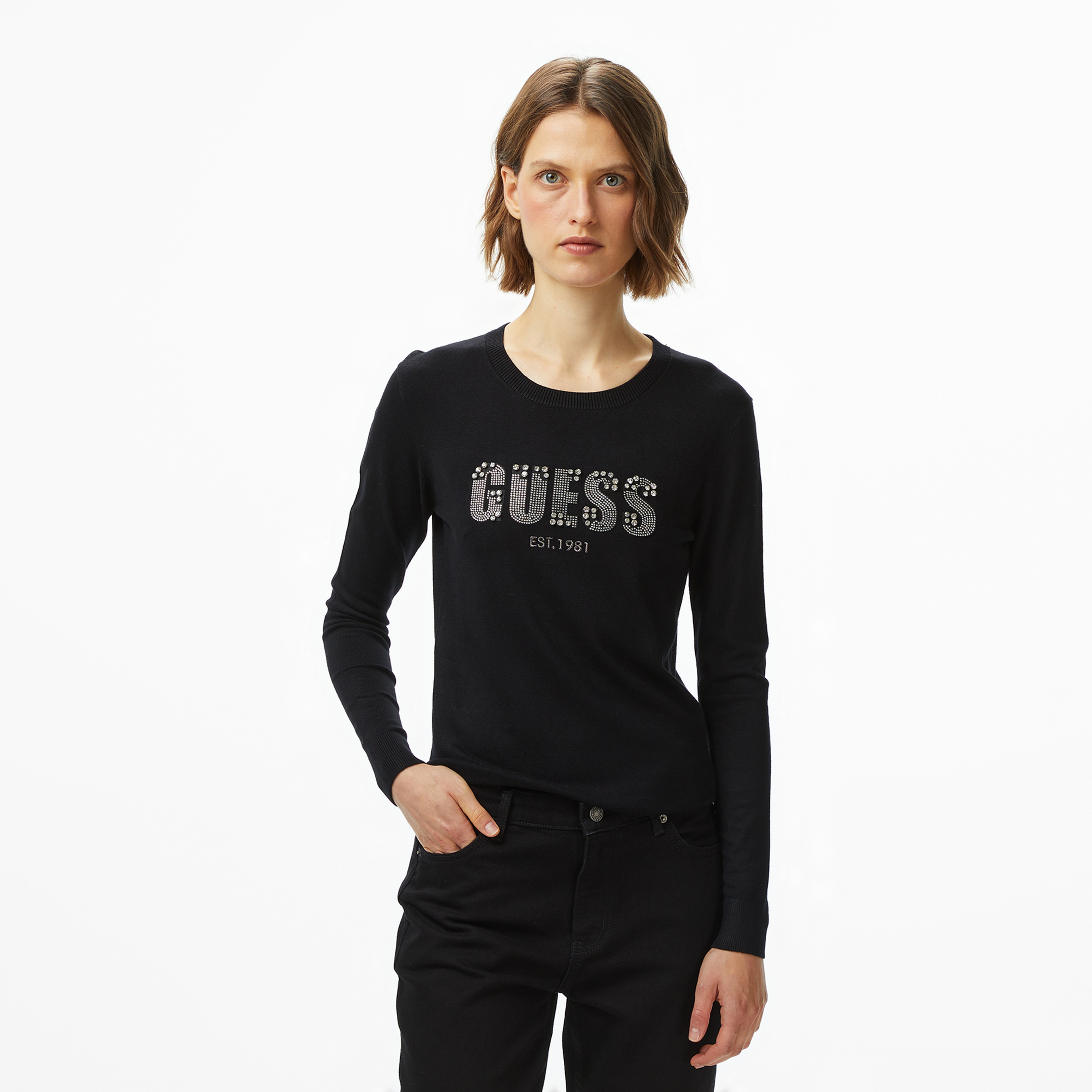 Guess Reyna Kadın Siyah Triko