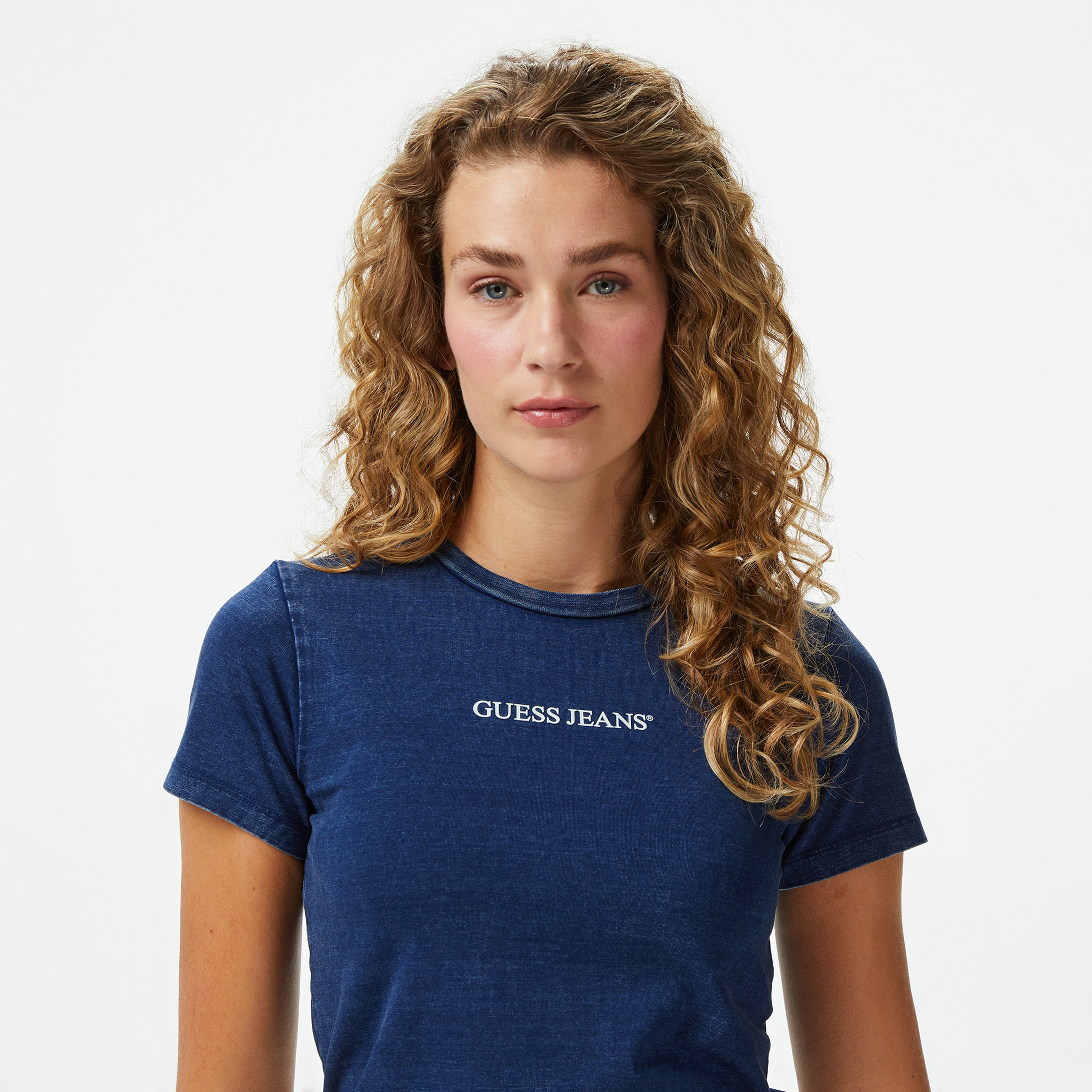 Guess Slim Fit Kadın Lacivert T-Shirt