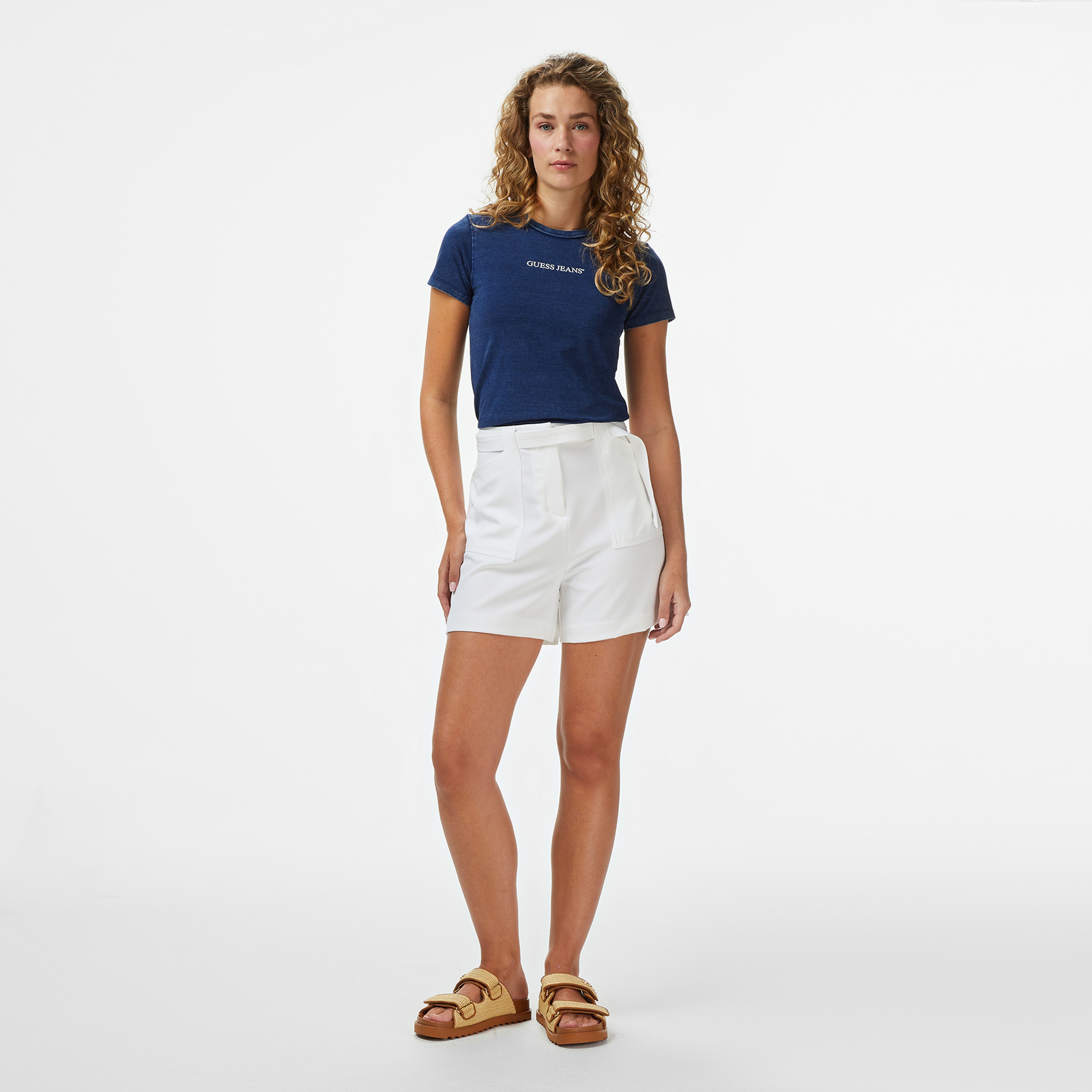 Guess Slim Fit Kadın Lacivert T-Shirt