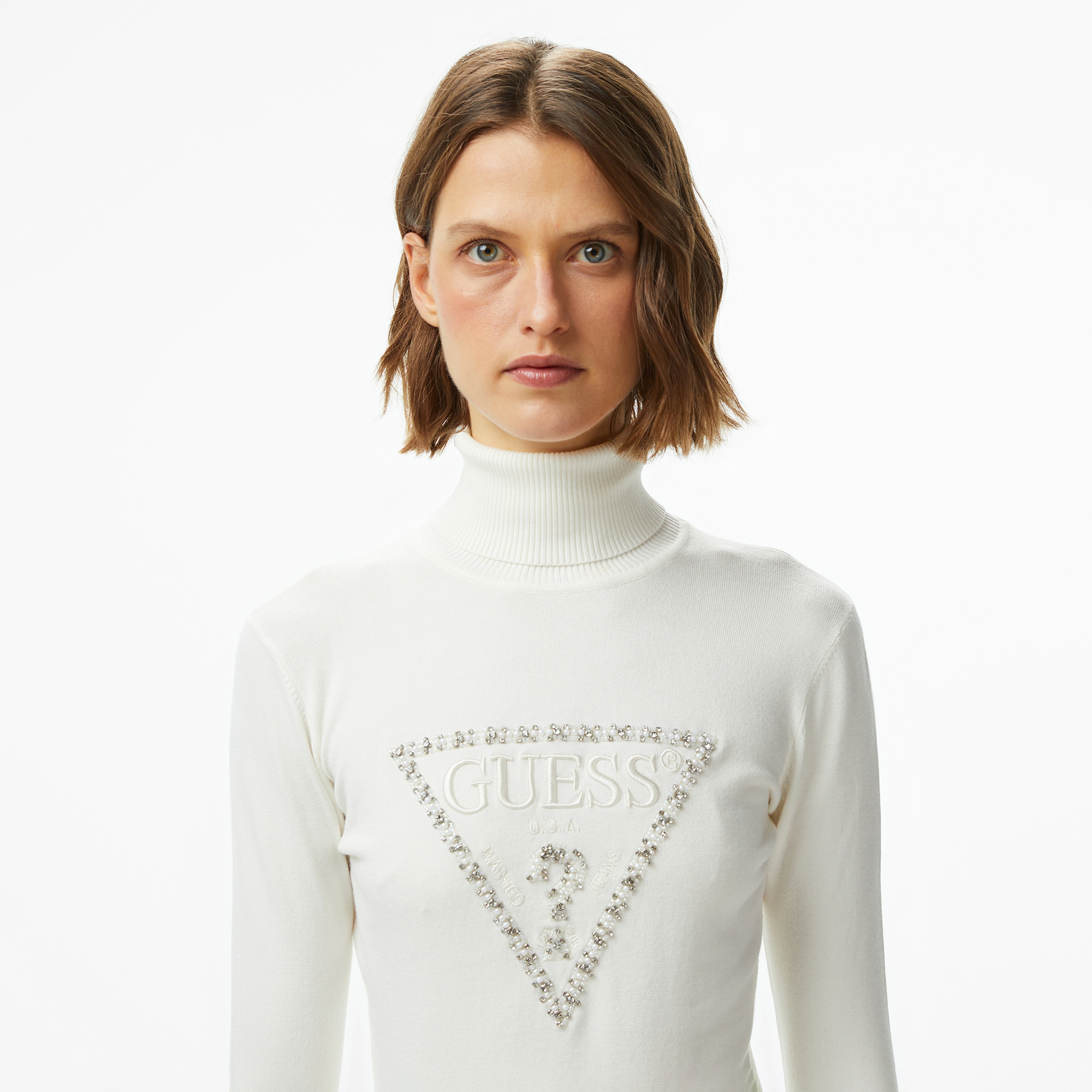 Guess Melanie Kadın Beyaz Triko