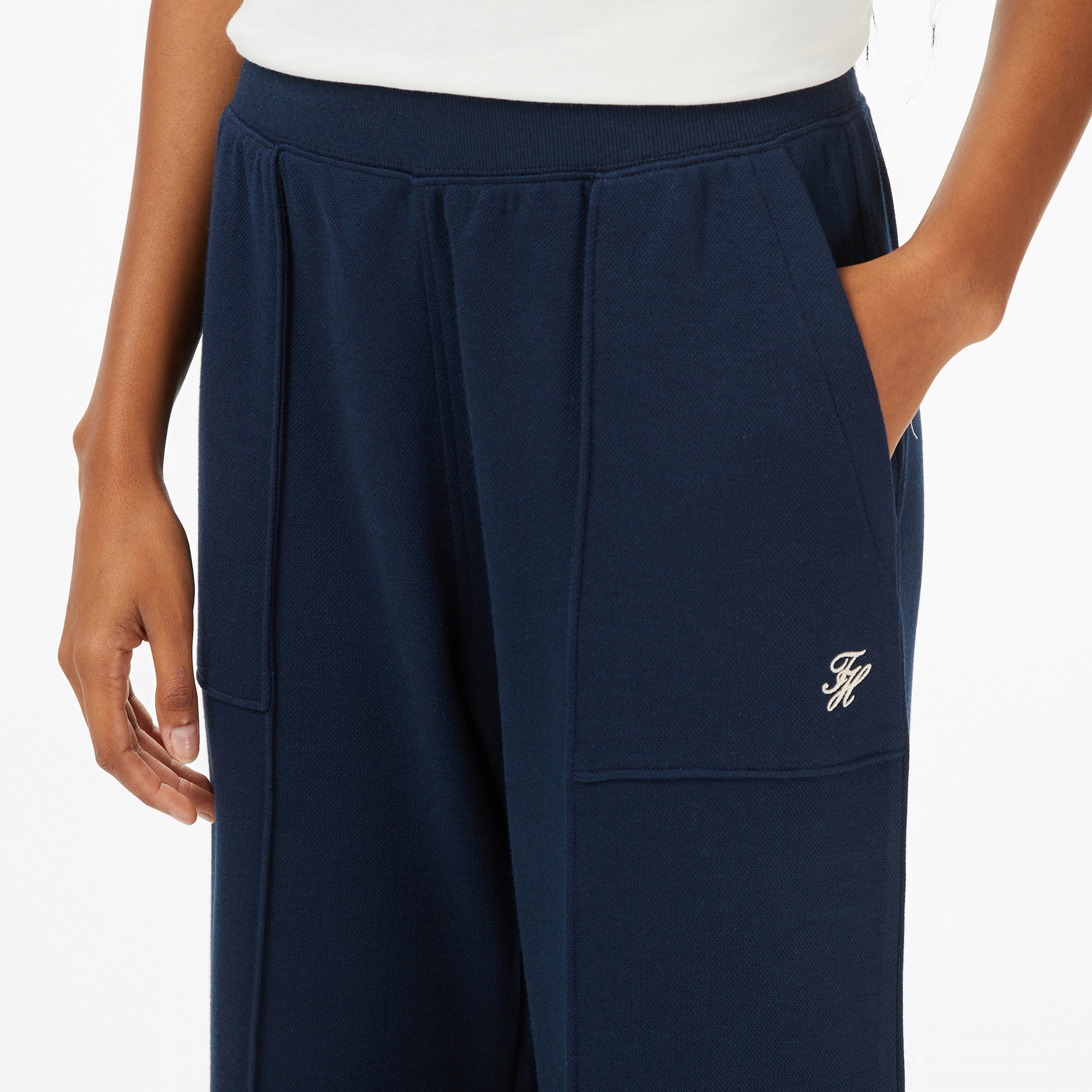 Tommy Hilfiger Script Straing Pique Kadın Mavi Eşofman Altı