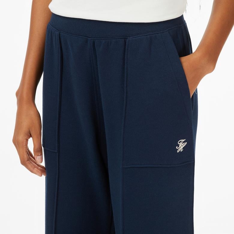 Tommy Hilfiger Script Straing Pique Kadın Mavi Eşofman Altı