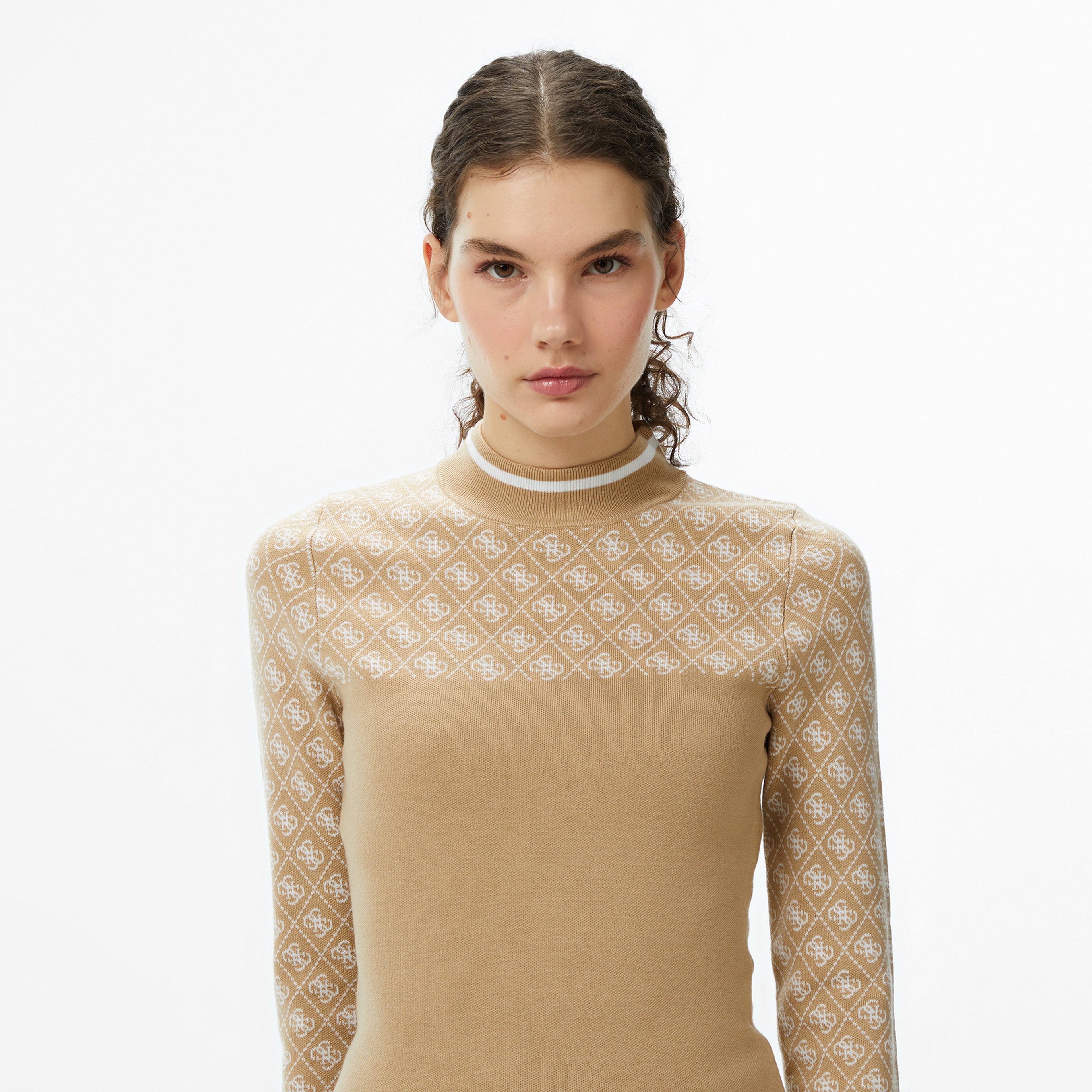 Guess Aubrey Yün Karışımlı Kadın Bej Triko