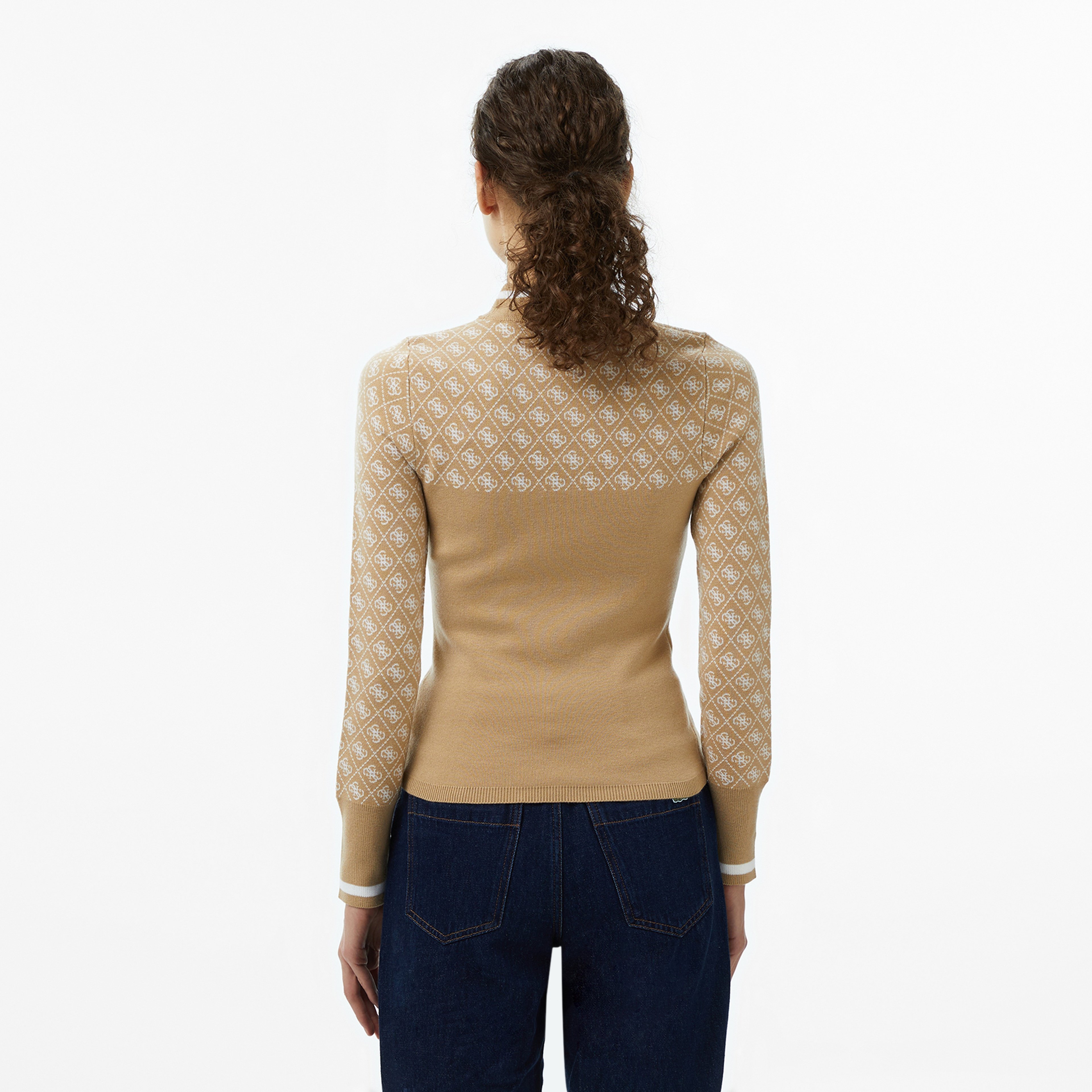 Guess Aubrey Yün Karışımlı Kadın Bej Triko