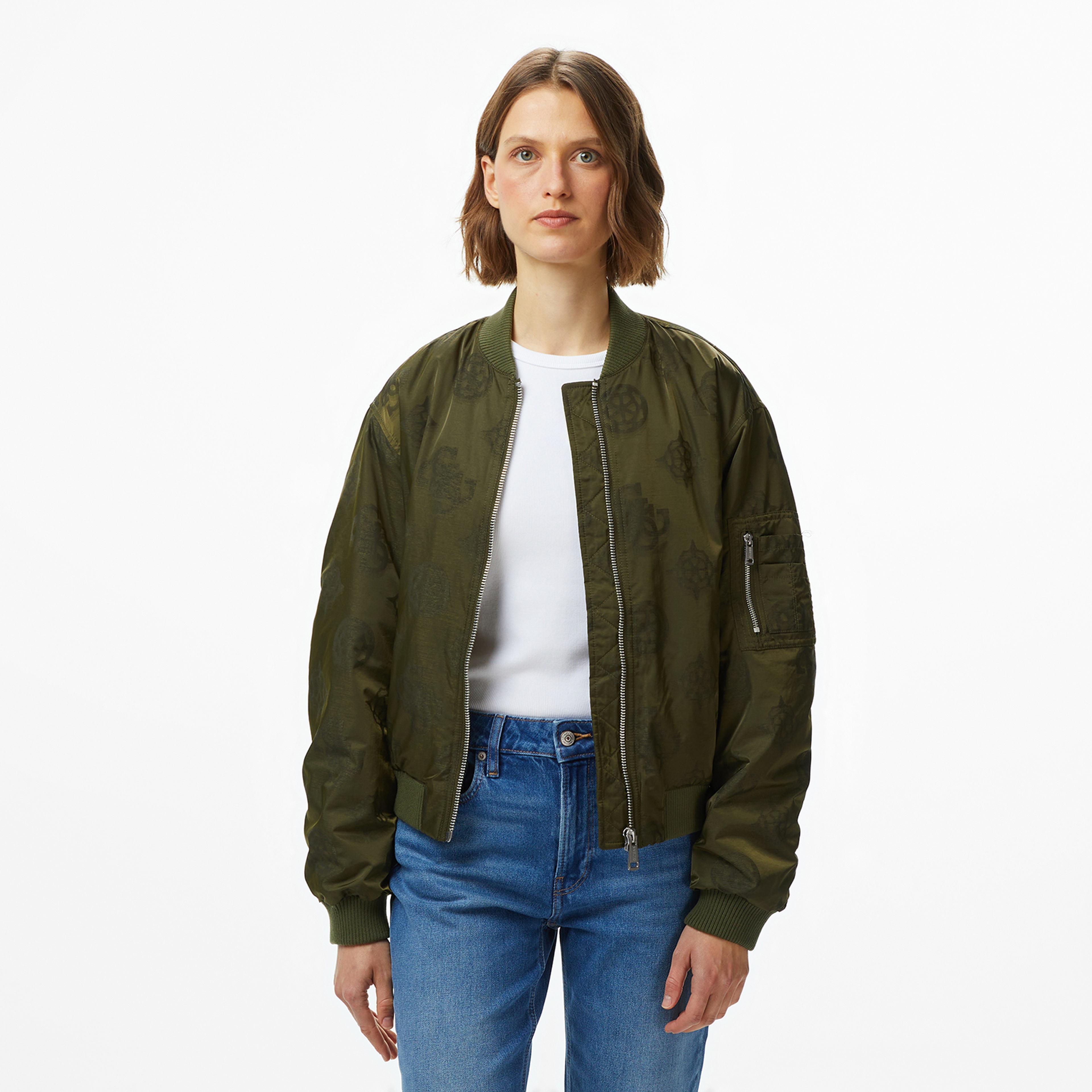 Guess Philomene Bomber Kadın Yeşil Ceket