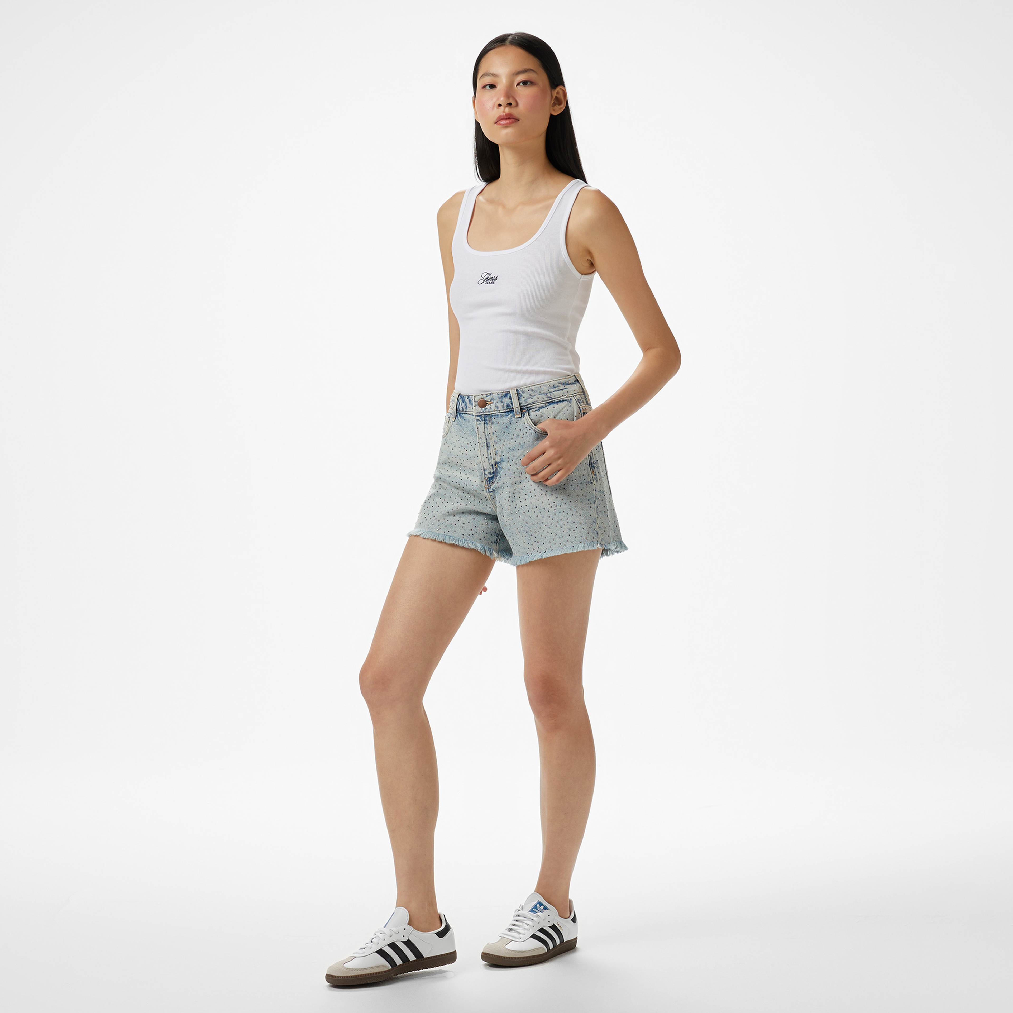 Guess Relaxed Midi Short  Kadın Mavi Şort