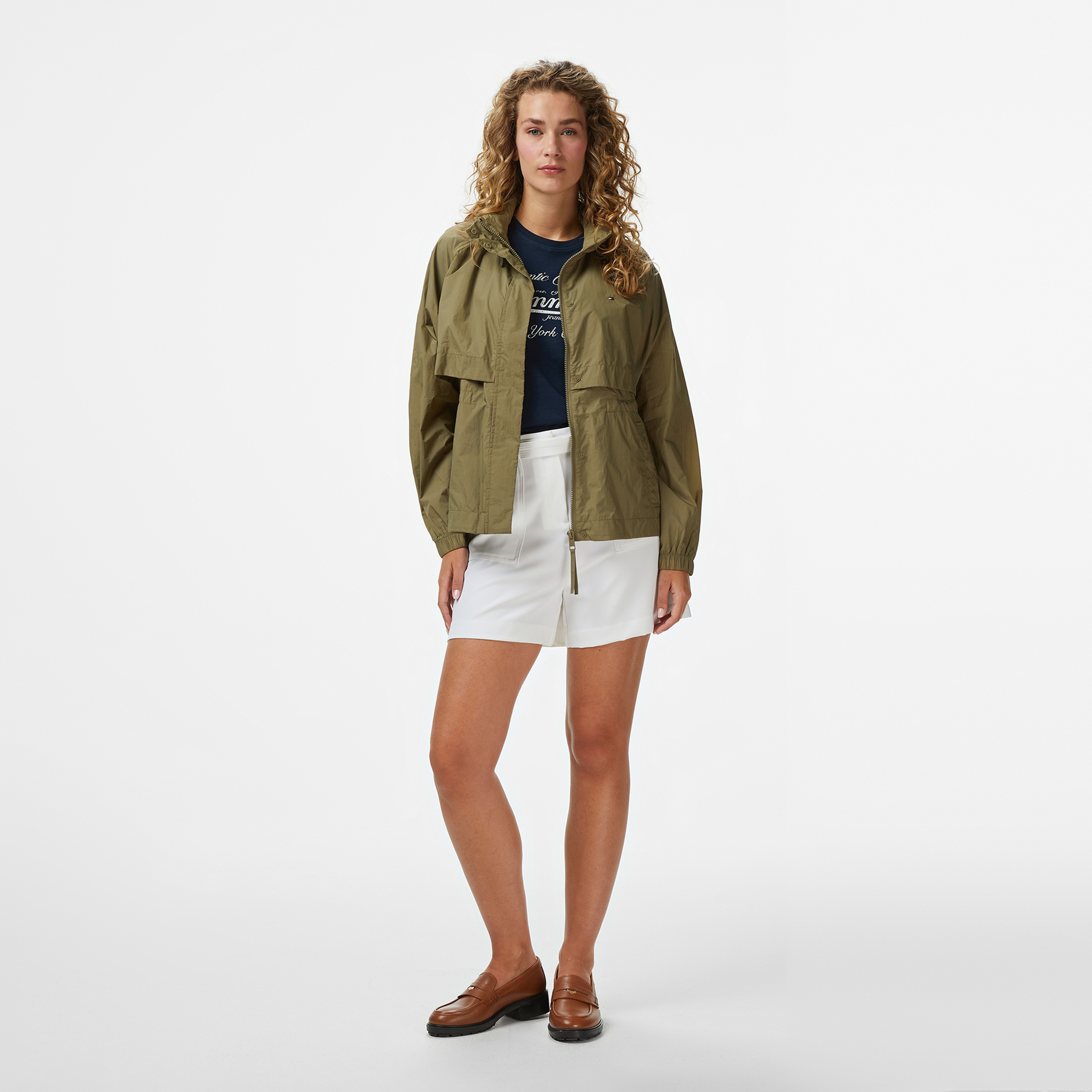 Tommy Hilfiger Nylon Packable Kadın Haki Ceket