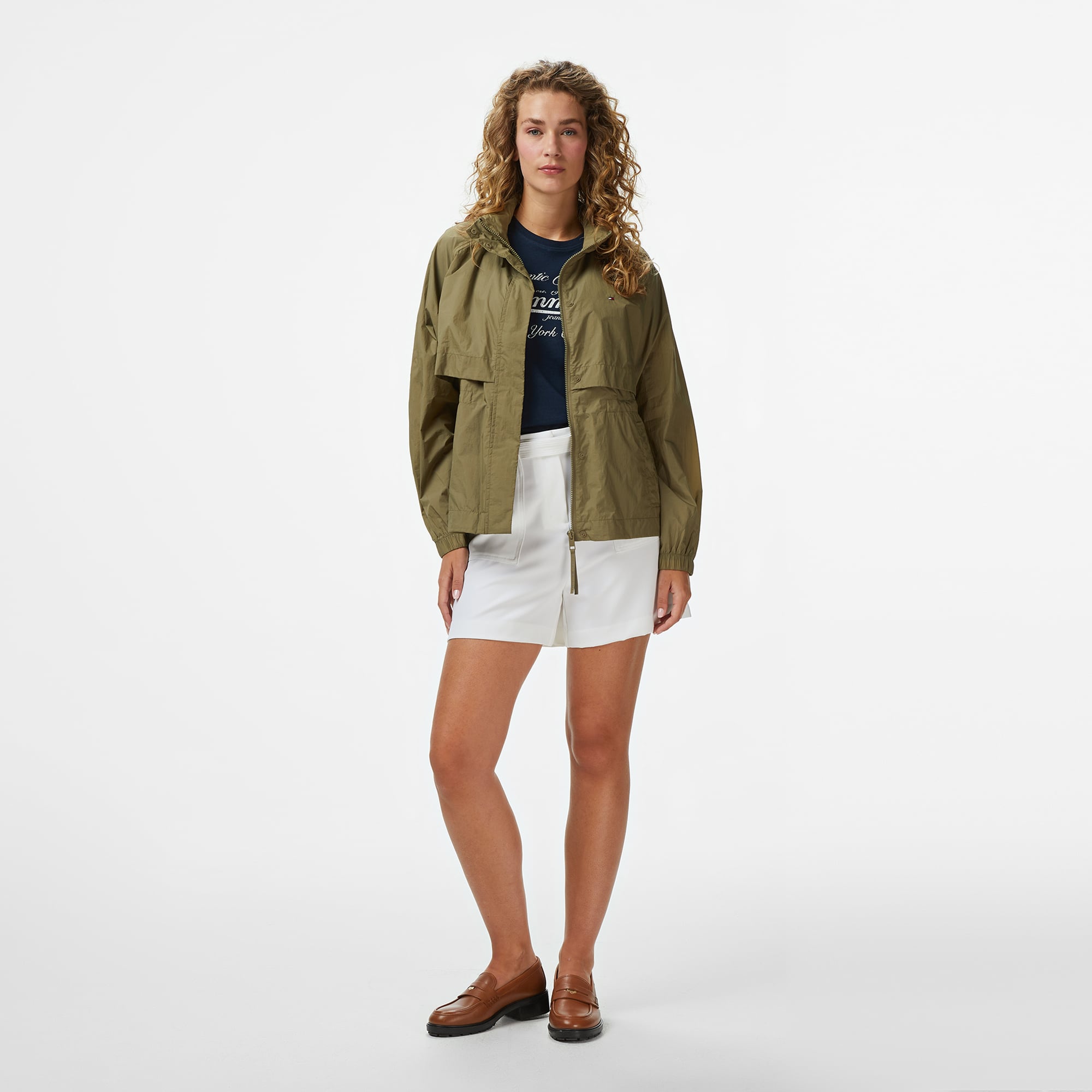 Tommy Hilfiger Nylon Packable Kadın Haki Ceket