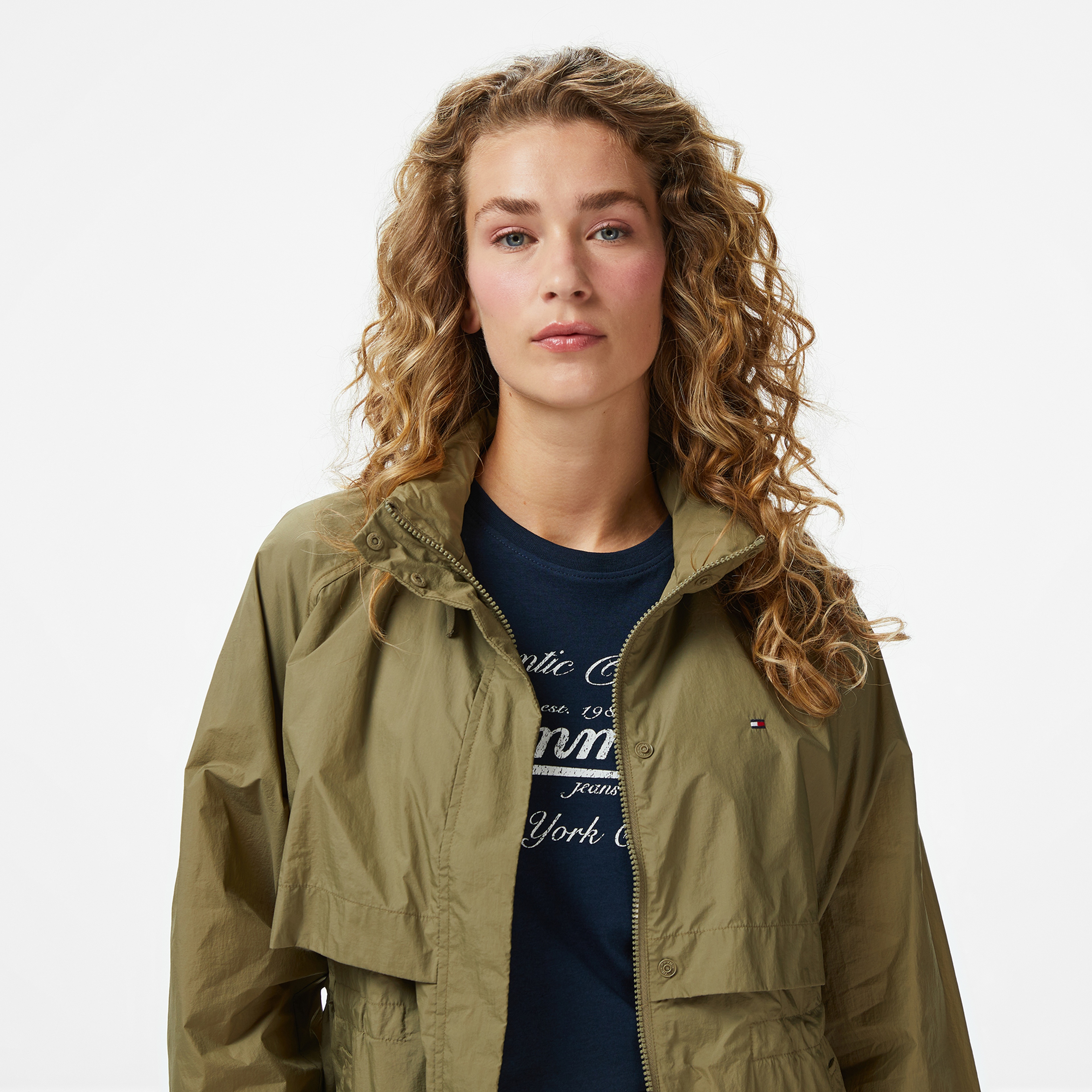 Tommy Hilfiger Nylon Packable Kadın Haki Ceket