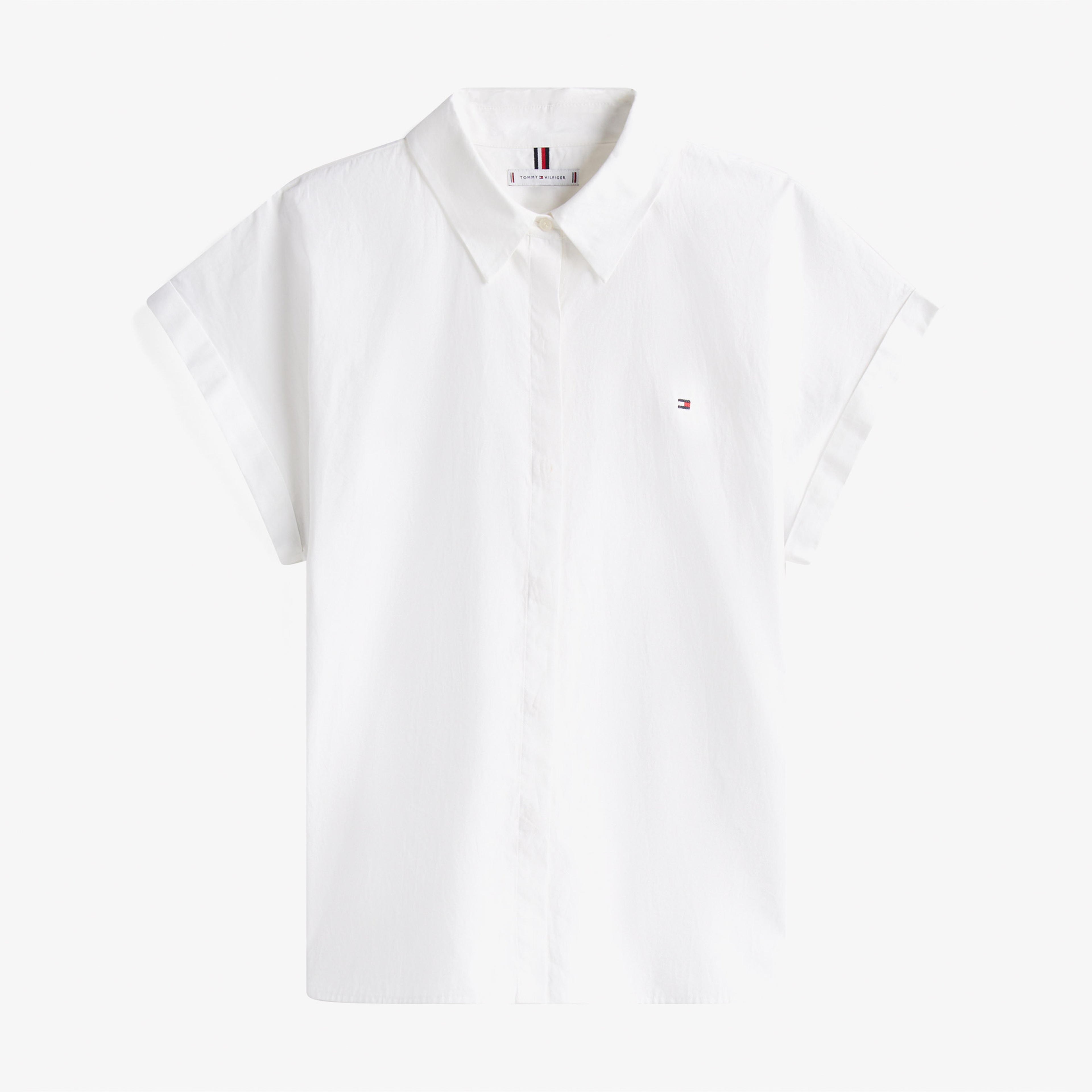Tommy Hilfiger Poplin Relaxed Kadın Beyaz Gömlek