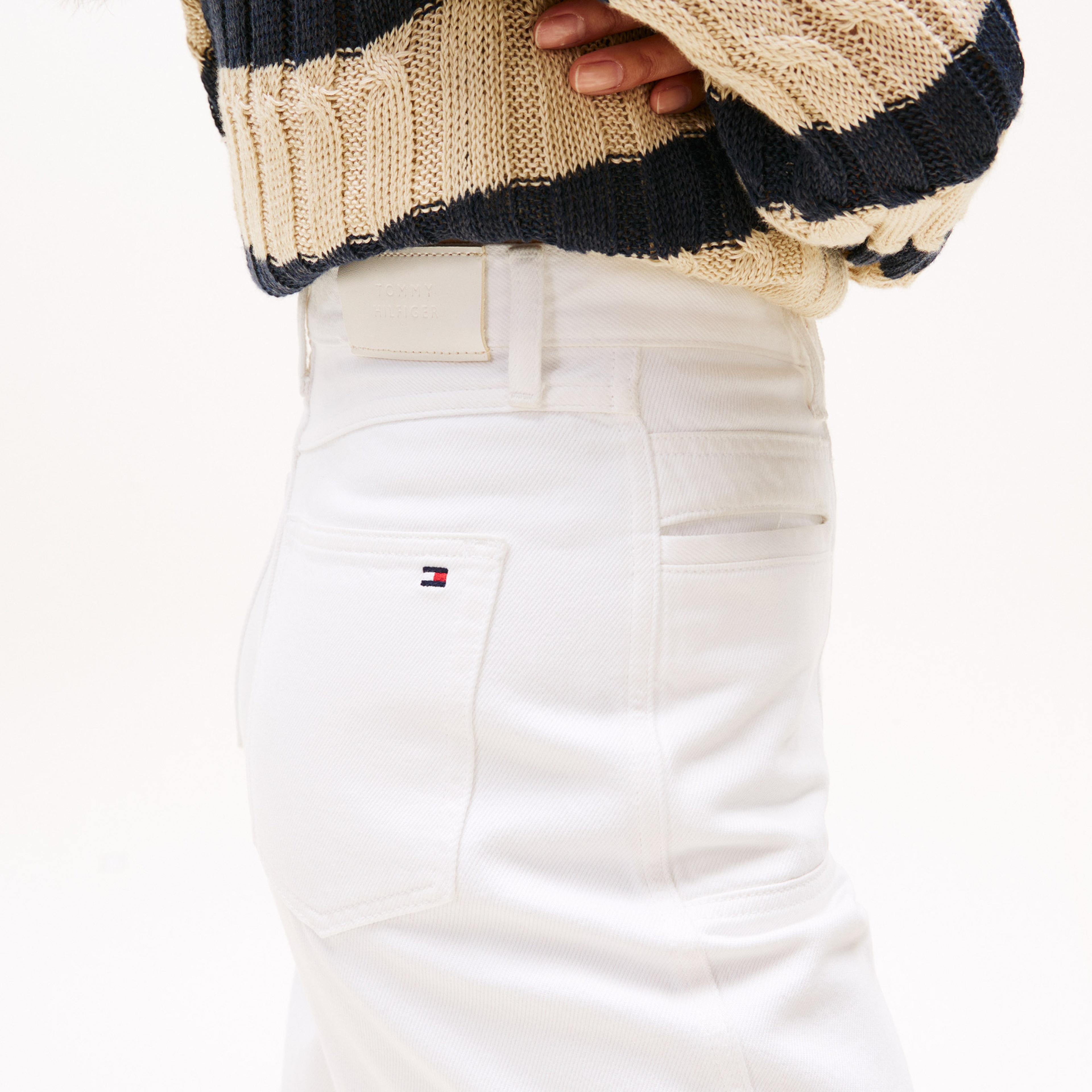 Tommy Hilfiger Denim Relaxed Straight Kadın Beyaz Straight Jean