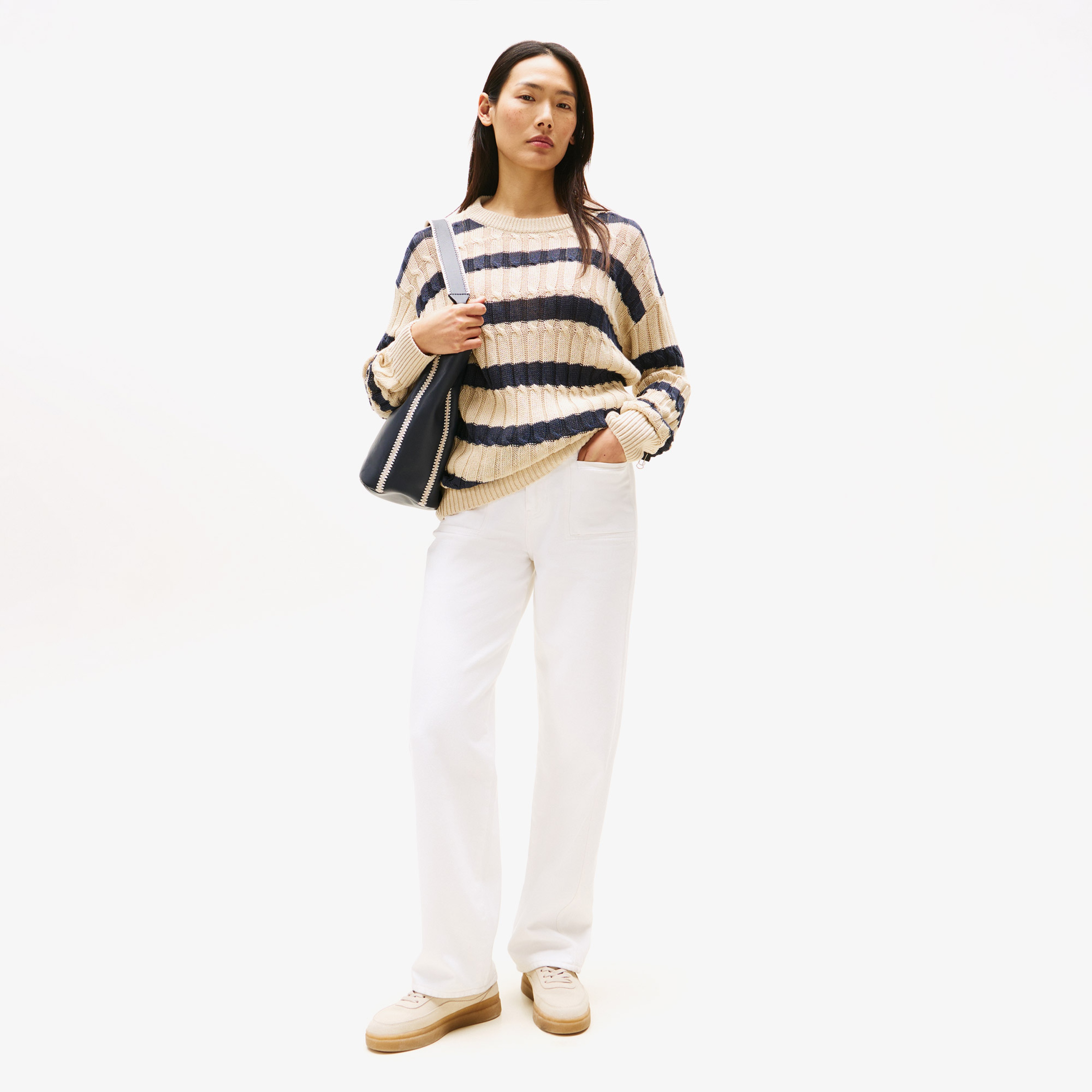 Tommy Hilfiger Denim Relaxed Straight Kadın Beyaz Straight Jean