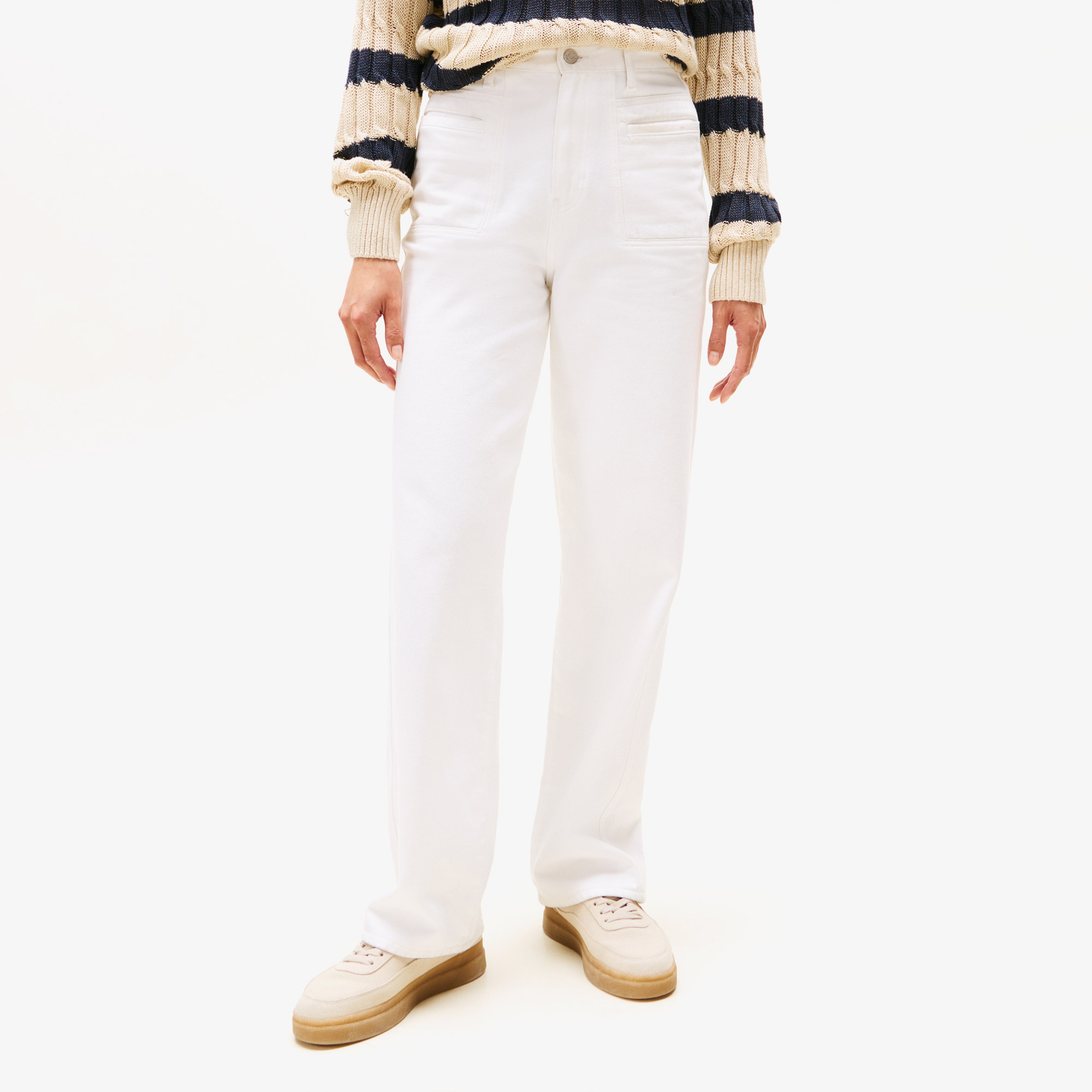 Tommy Hilfiger Denim Relaxed Straight Kadın Beyaz Straight Jean