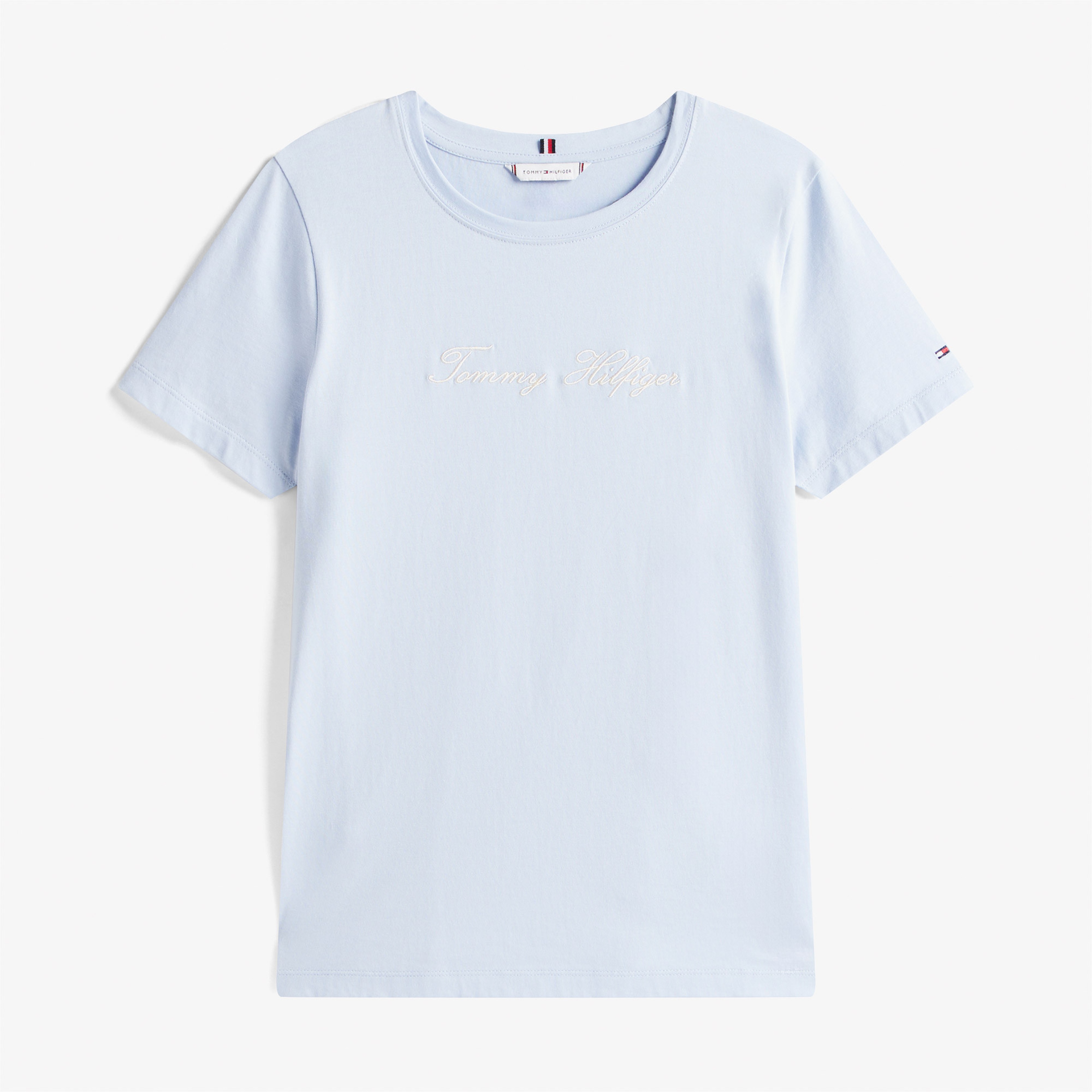 Tommy Hilfiger Script Regular Kadın Mavi T-Shirt