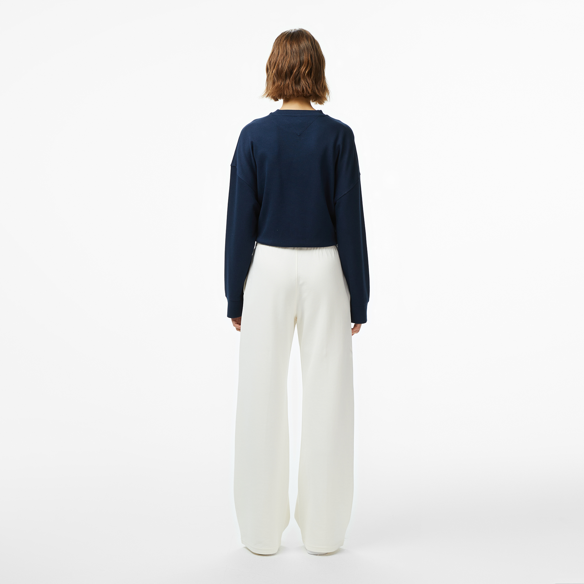 Tommy Hilfiger Script Straight Pique Kadın Beyaz Eşofman Altı