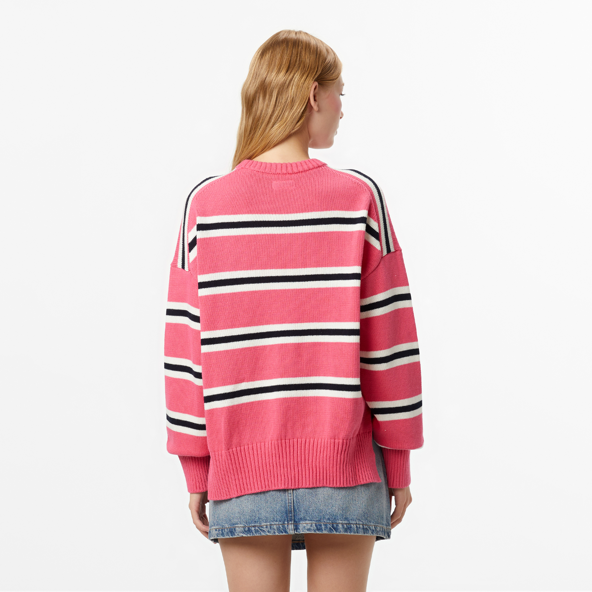 Guess Striped Kadın Pembe Triko