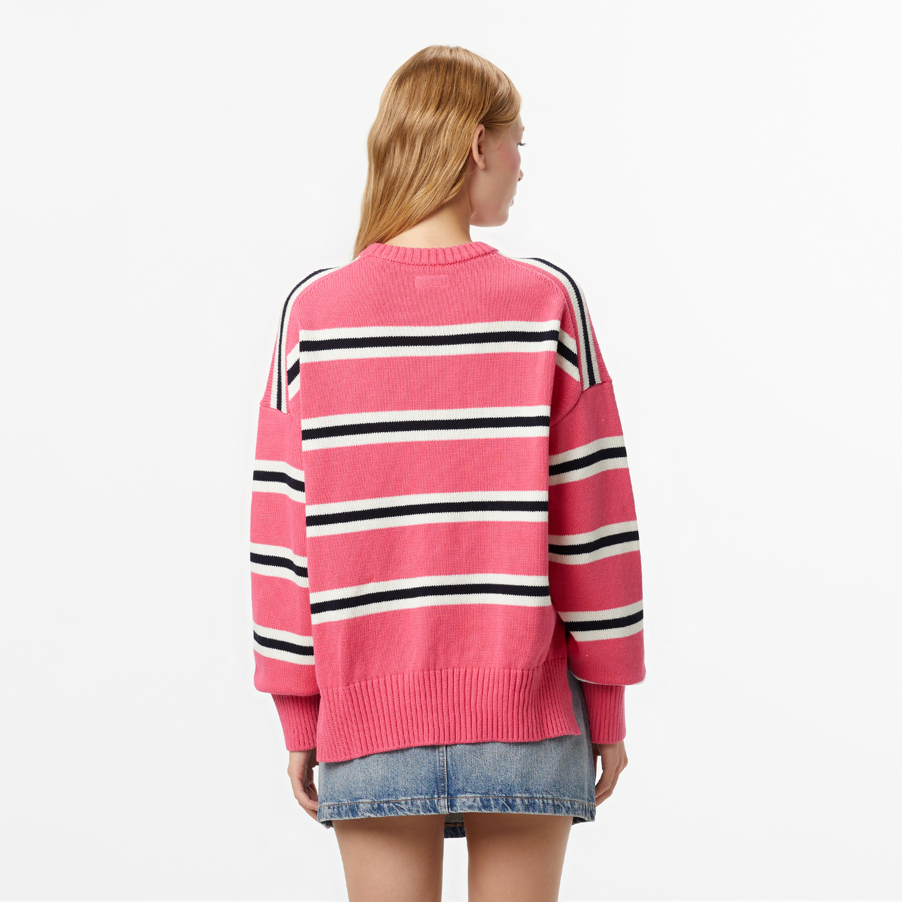 Guess Striped Kadın Pembe Triko