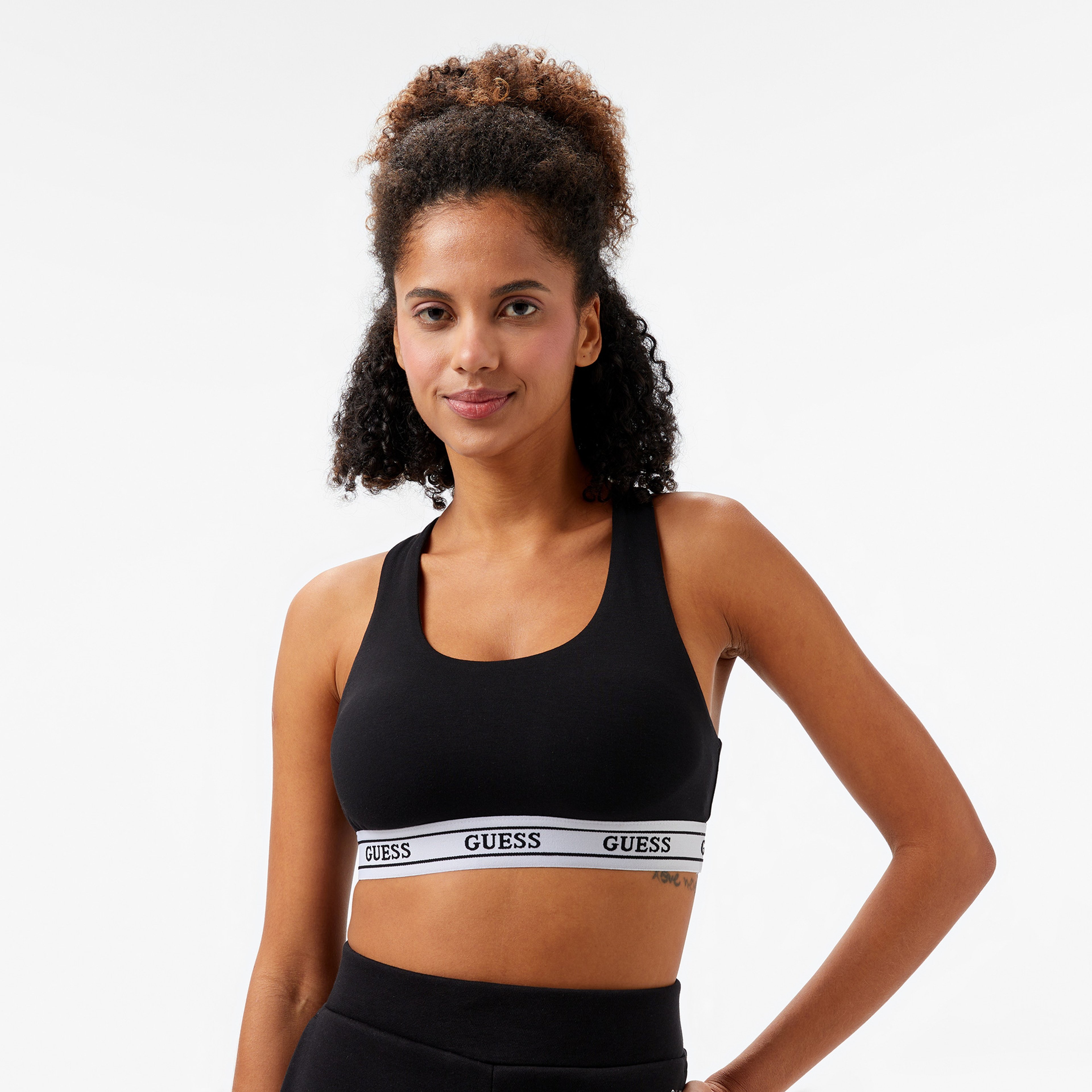 Guess New Aline Kadın Siyah Spor Sütyeni