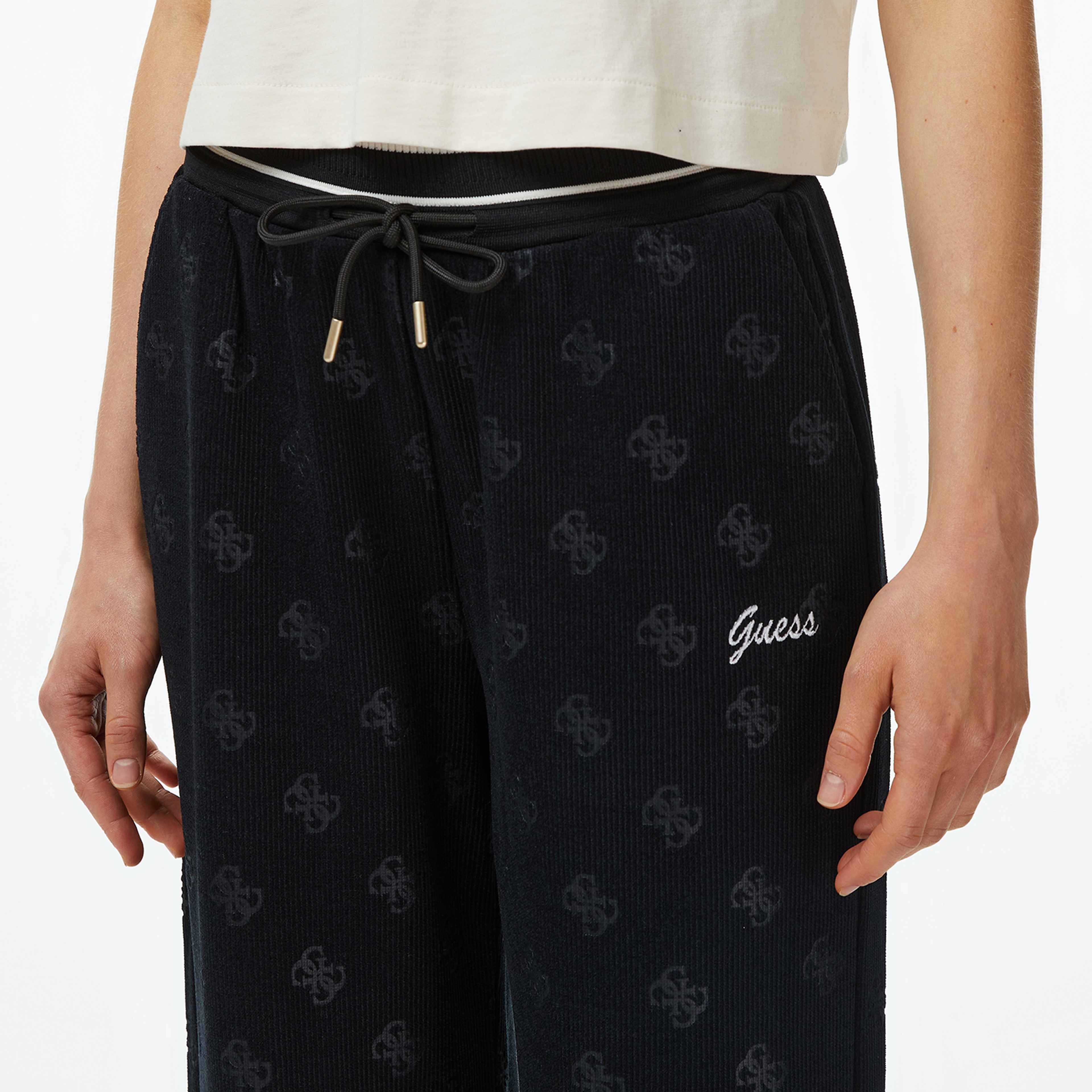 Guess Paulina Loose Fit Kadın Siyah Eşofman Altı