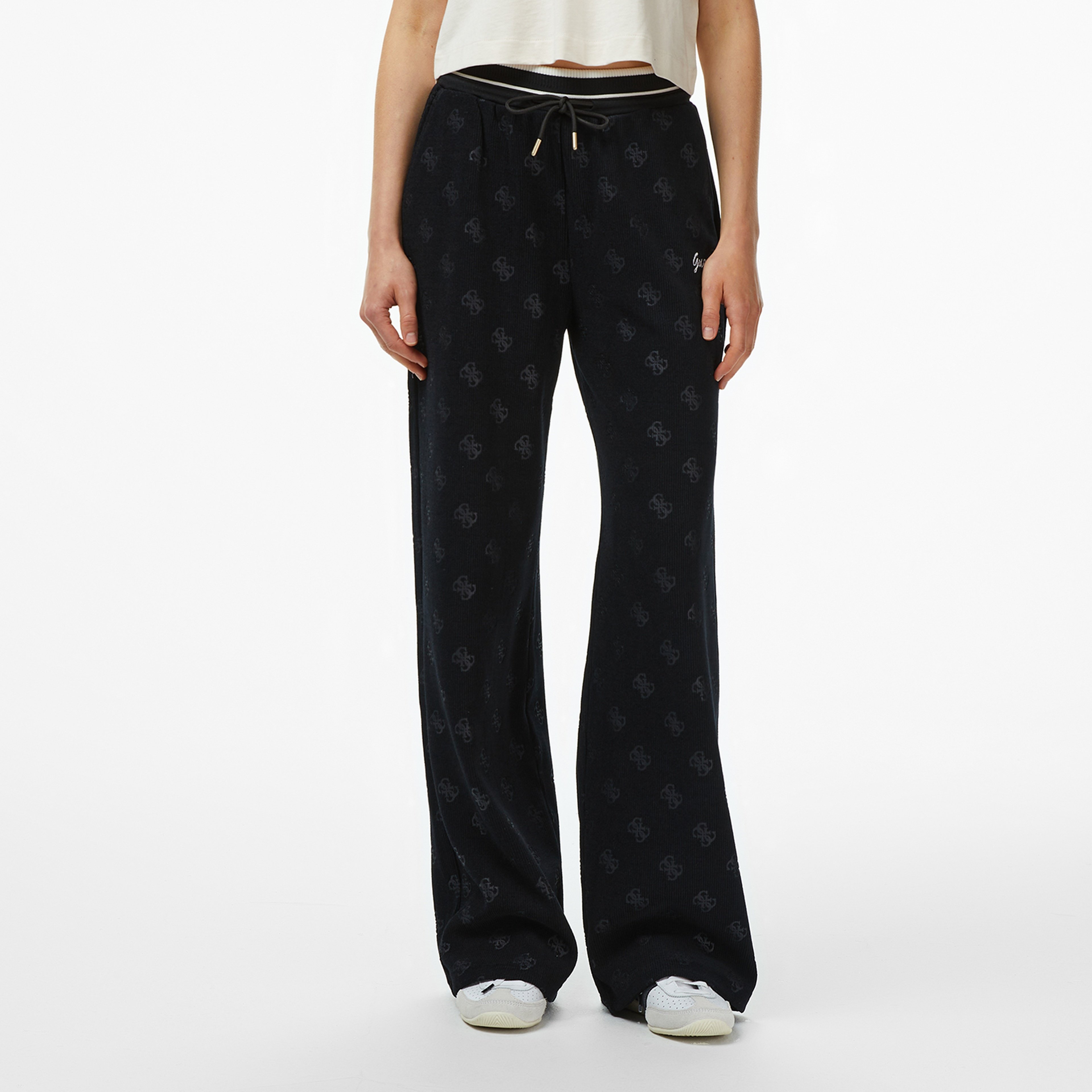 Guess Paulina Loose Fit Kadın Siyah Eşofman Altı