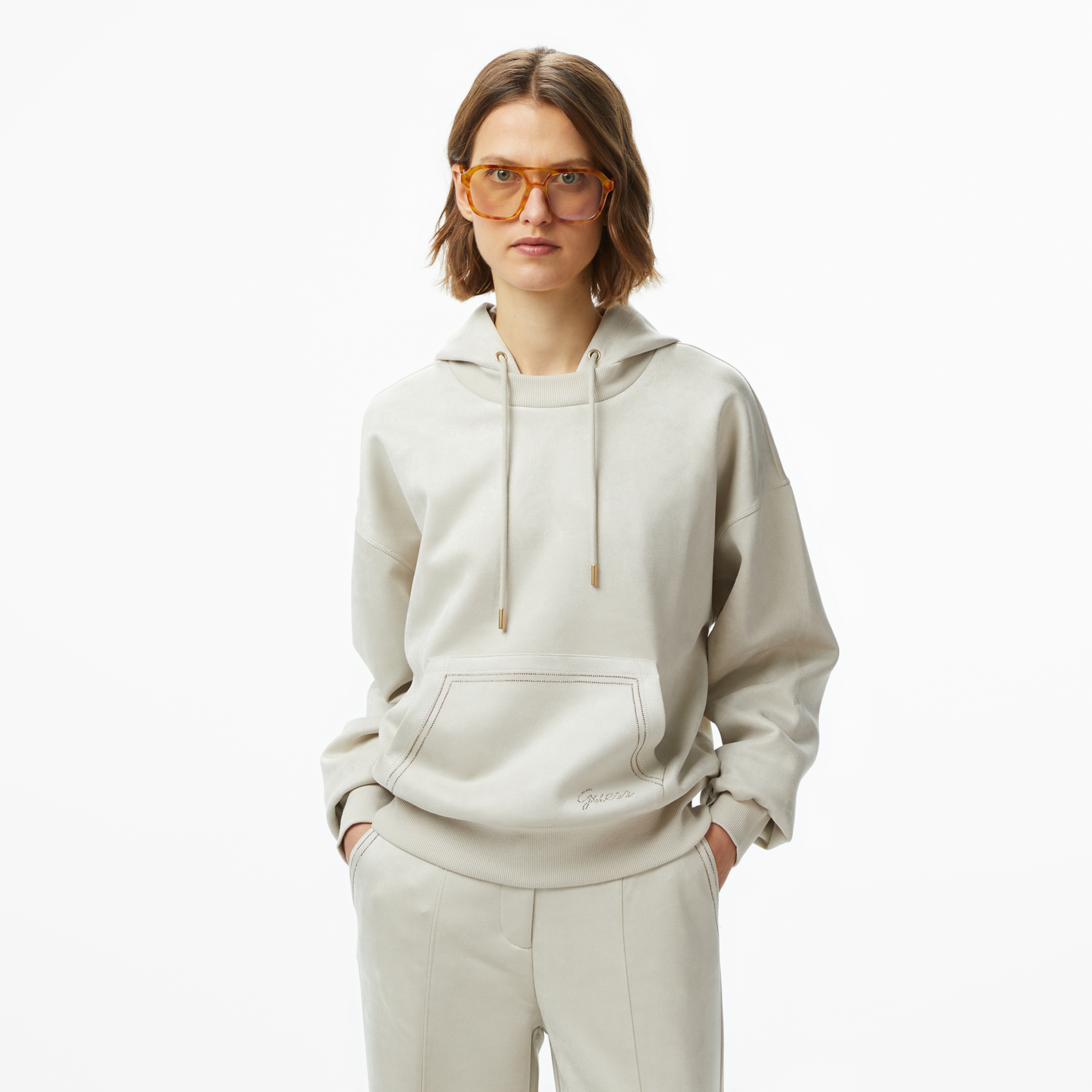 Guess Eco Scuba Kadın Krem Sweatshirt