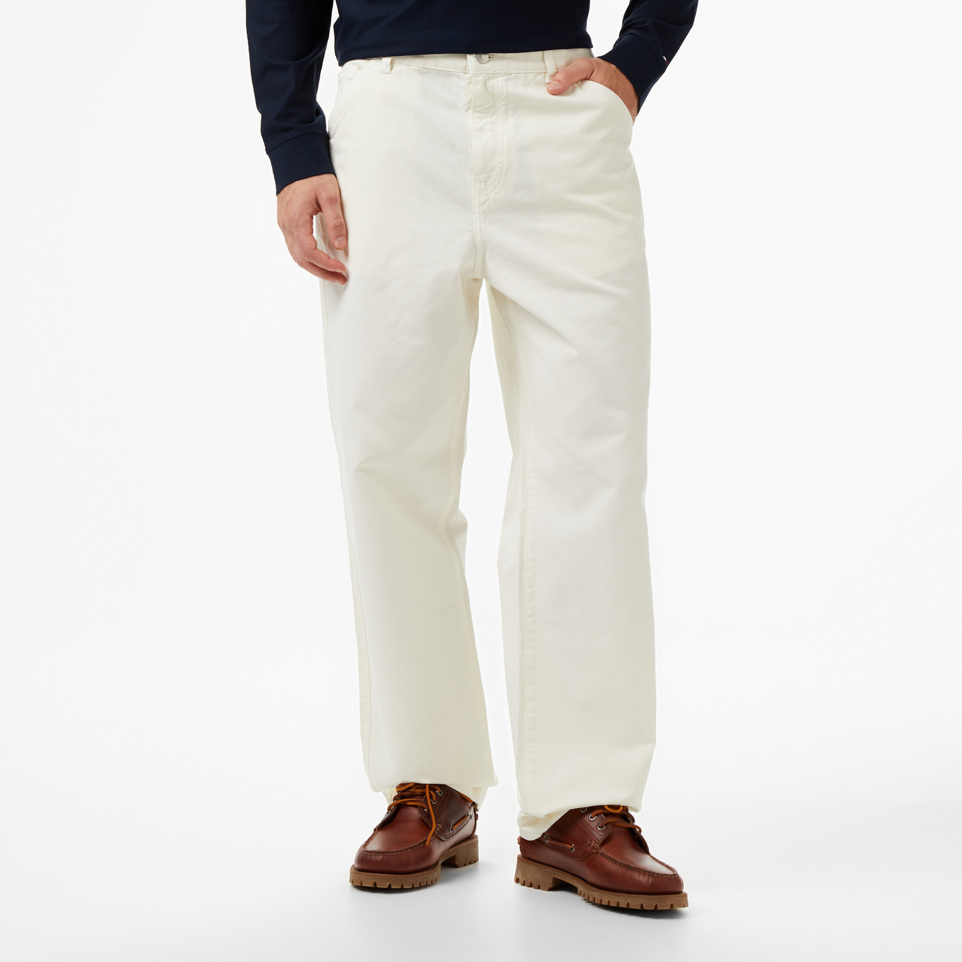 Tommy Hilfiger Murray Canvas Carpenter Erkek Beyaz Pantolon