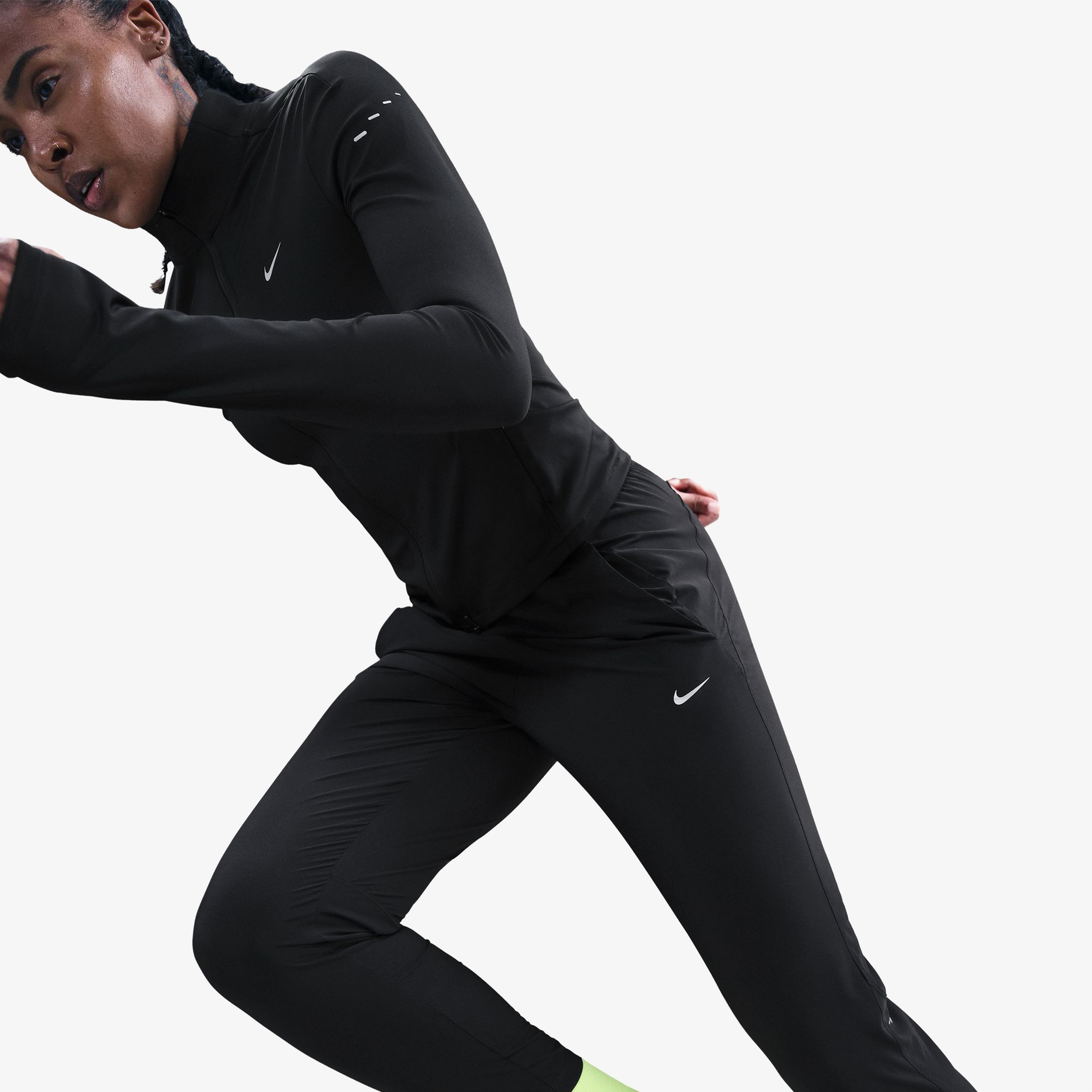 Nike Tempo Dri-FIT MR 7/8 Kadın Siyah Koşu Eşofman Altı