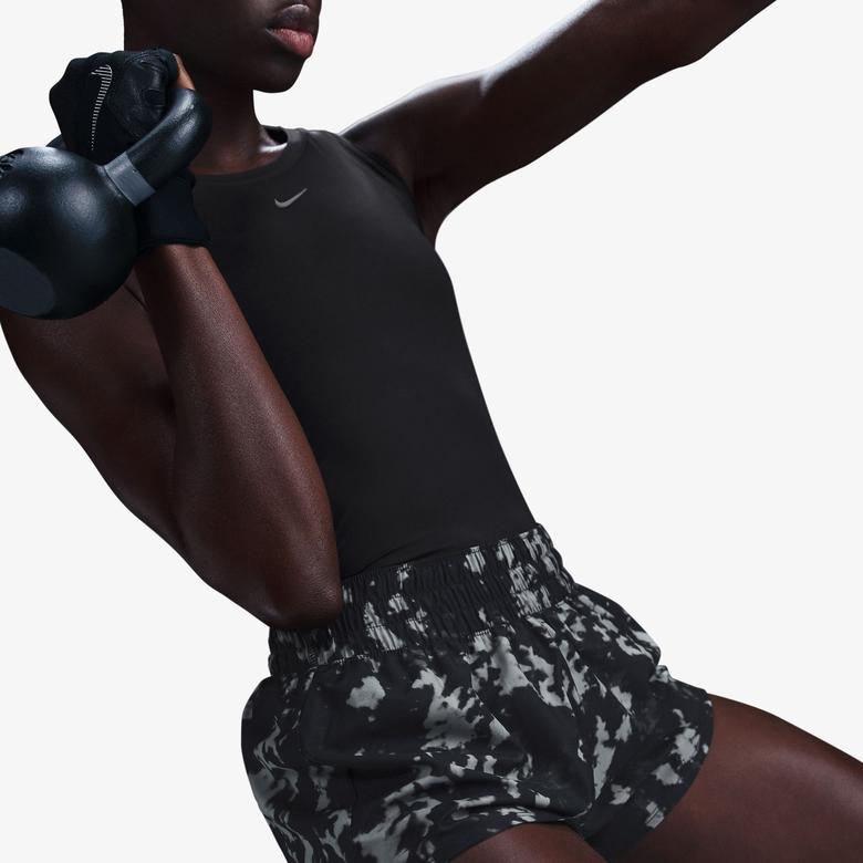Nike One Dri-Fit Mr 3in Br Shrt Aop Kadın Siyah Şort