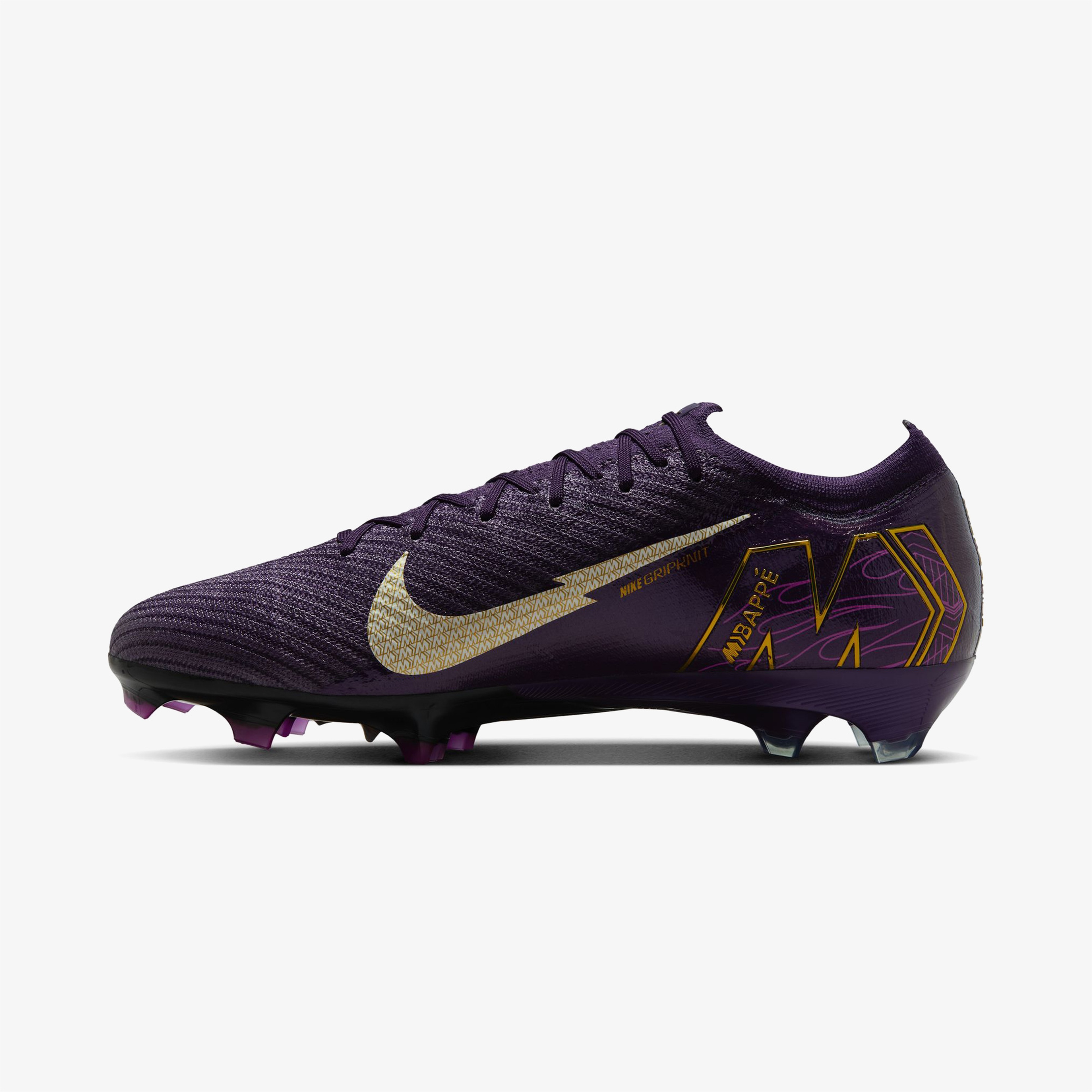 Nike Mercurial Vapor 16 Elite "Kylian Mbappe" Erkek Mor Çim Saha Kramponu