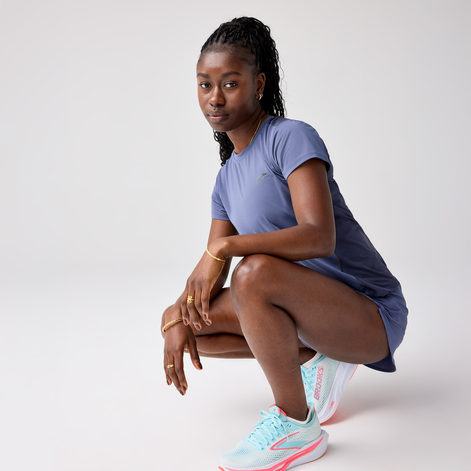Brooks Sprint Free Sleeve 3.0 Kadın Mavi Koşu T-Shirt