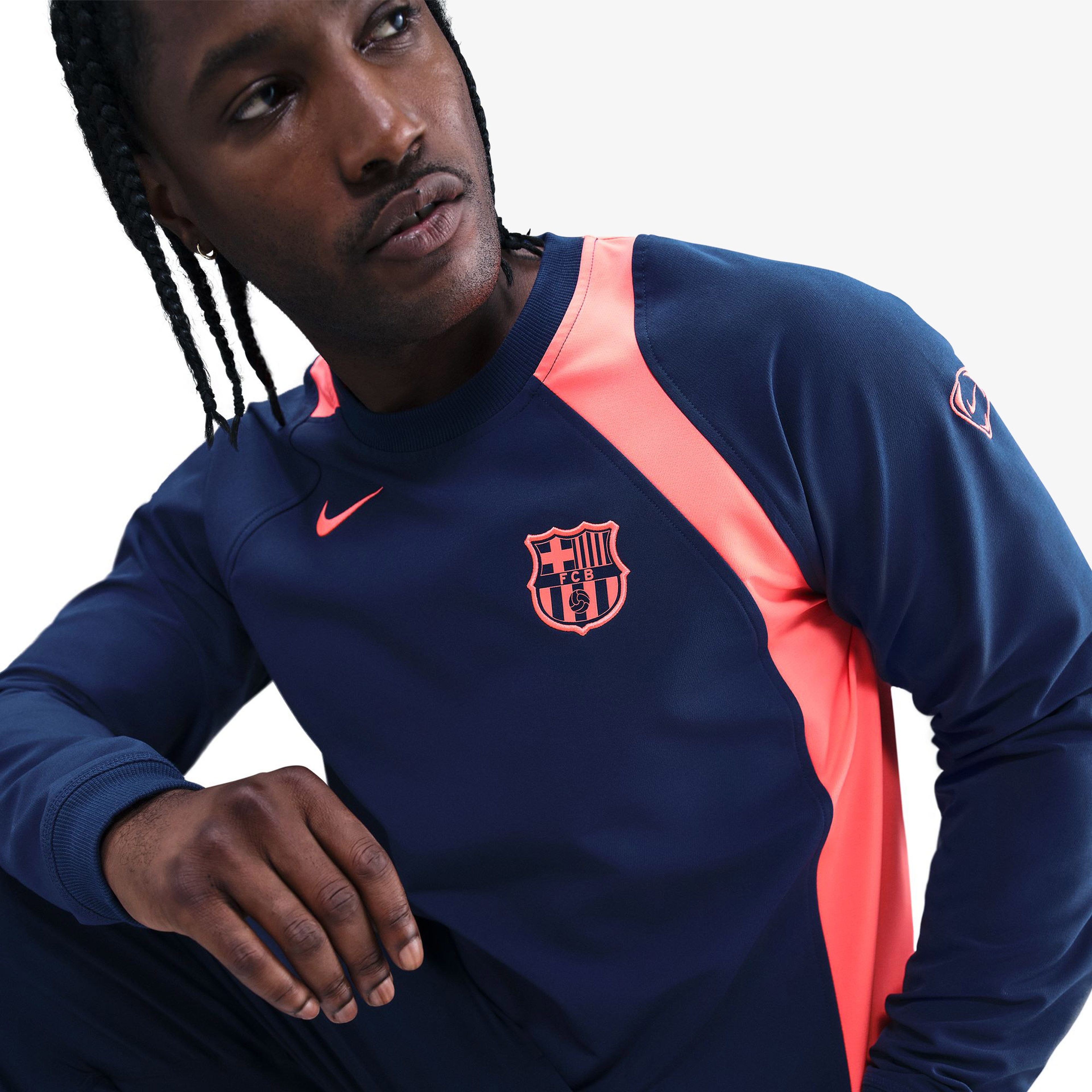 Nike T90 Crew Erkek Mavi Futbol Sweatshirt