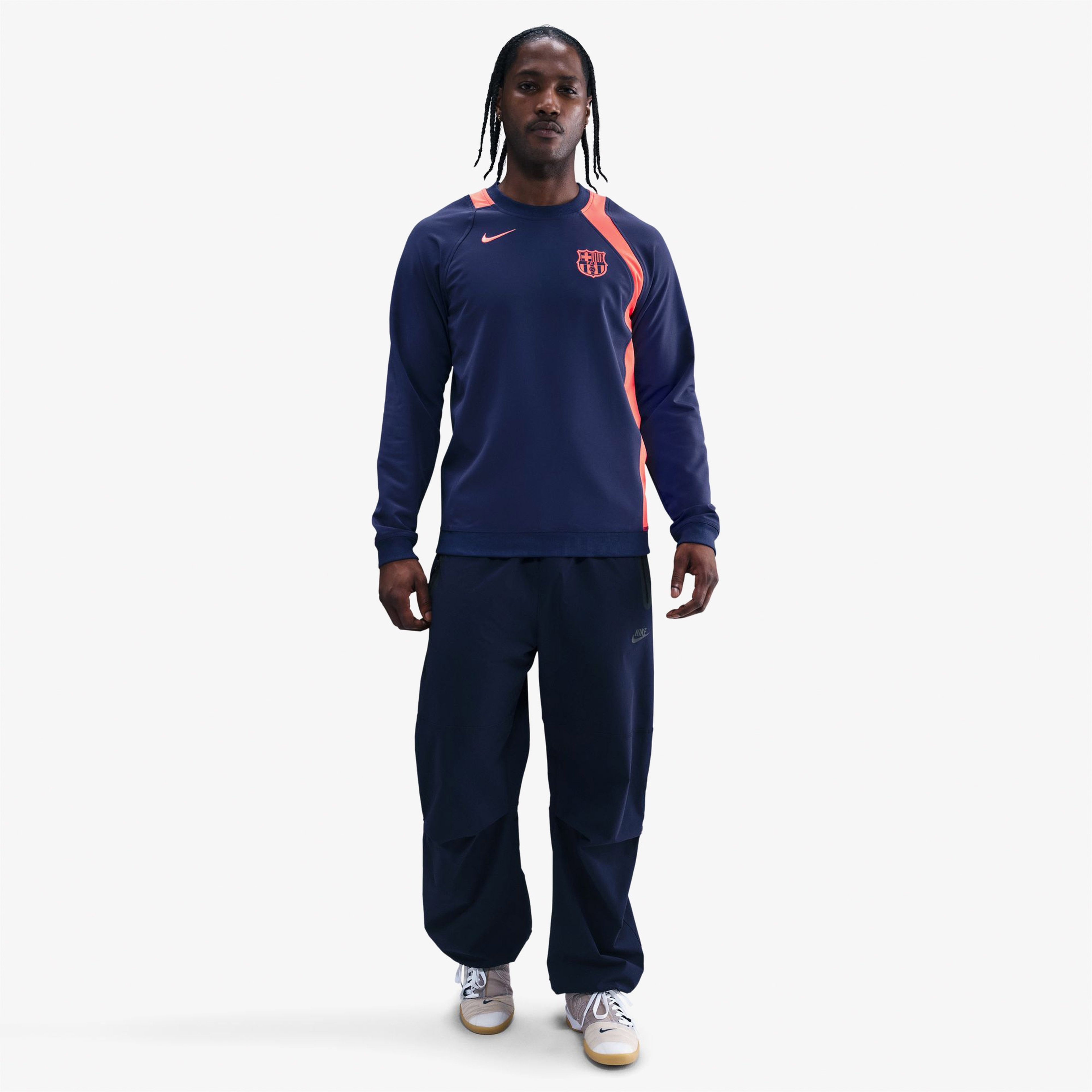 Nike T90 Crew Erkek Mavi Futbol Sweatshirt