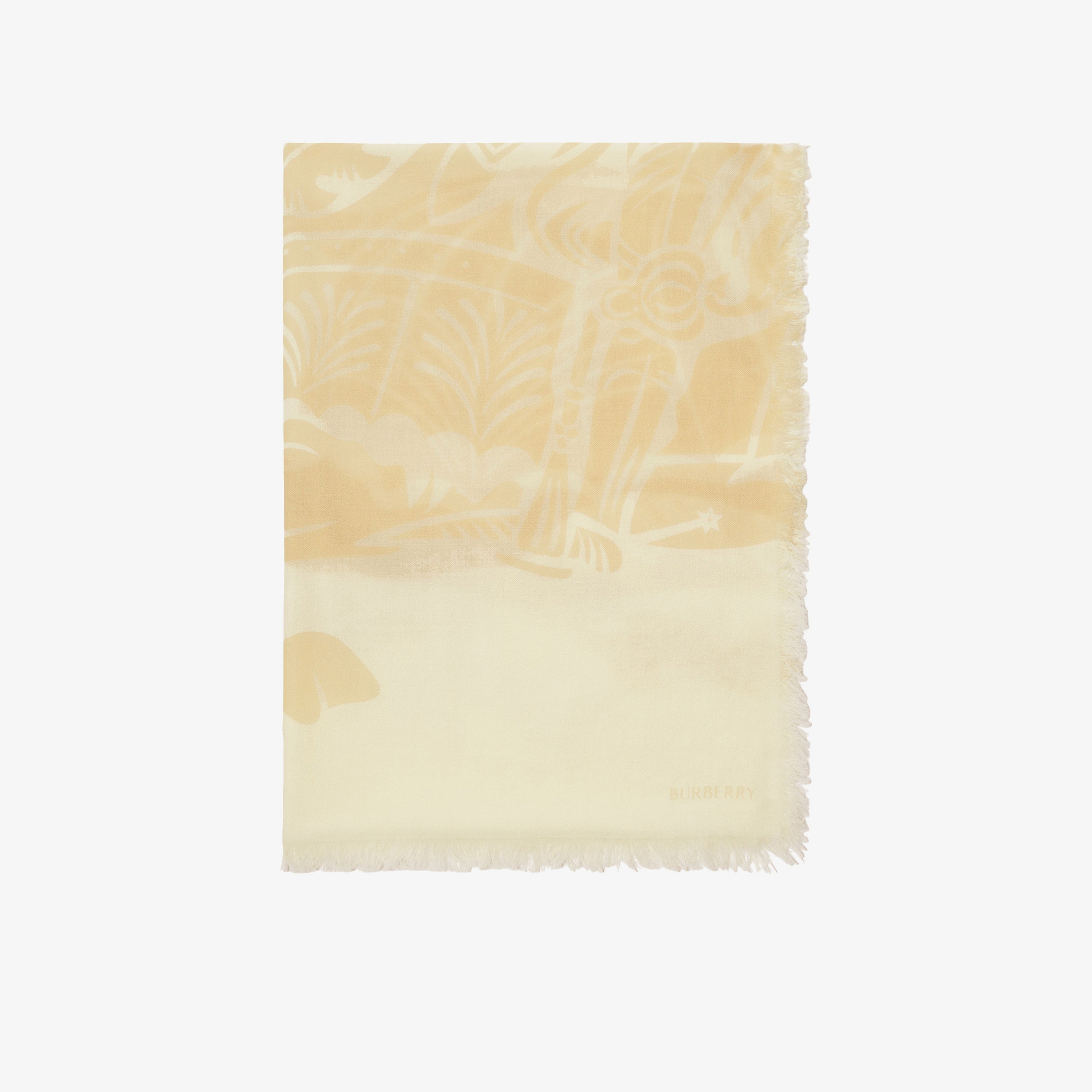 Burberry Large Wool Kadın Krem Atkı