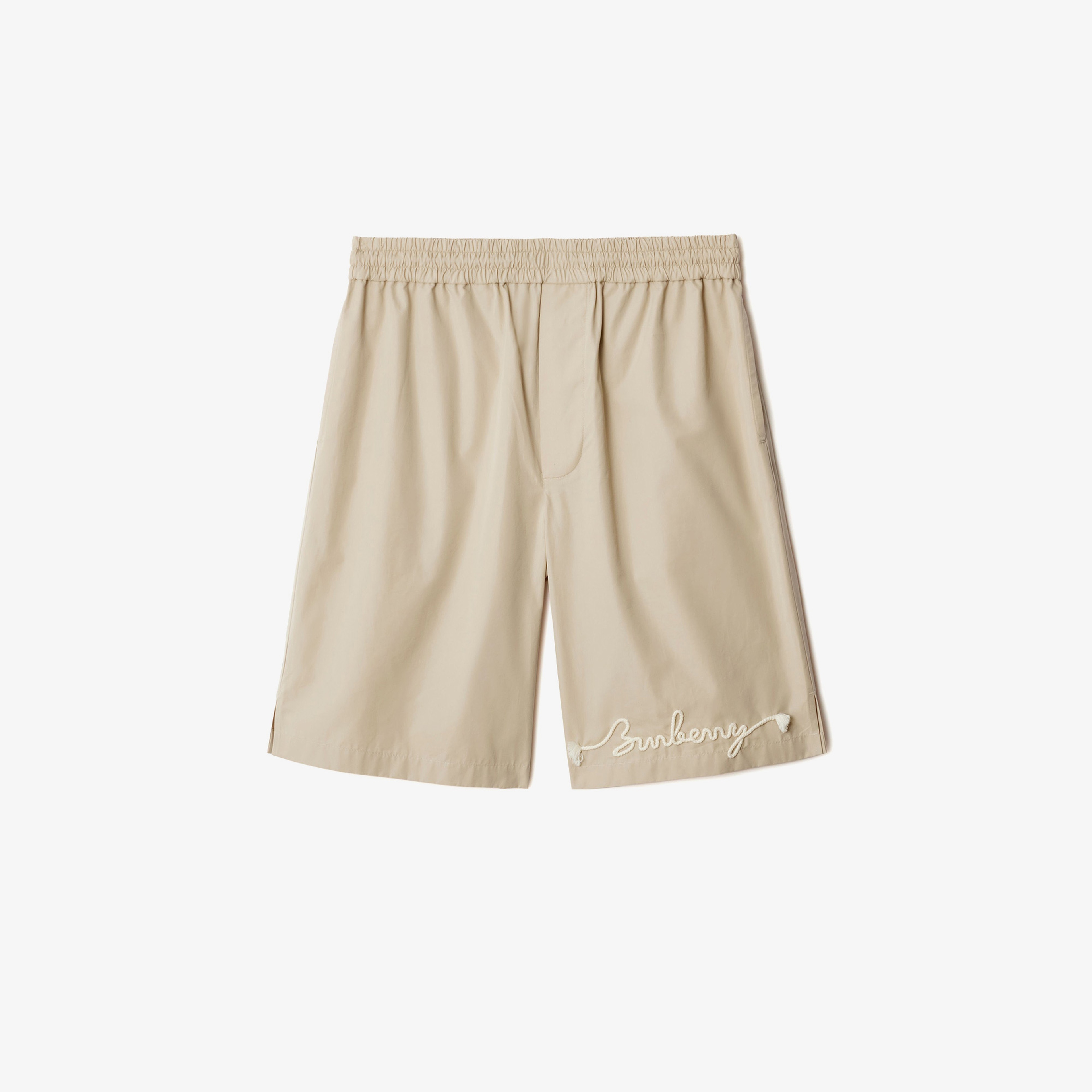 Burberry Sip Knot Logo Cotton Erkek Krem Şort