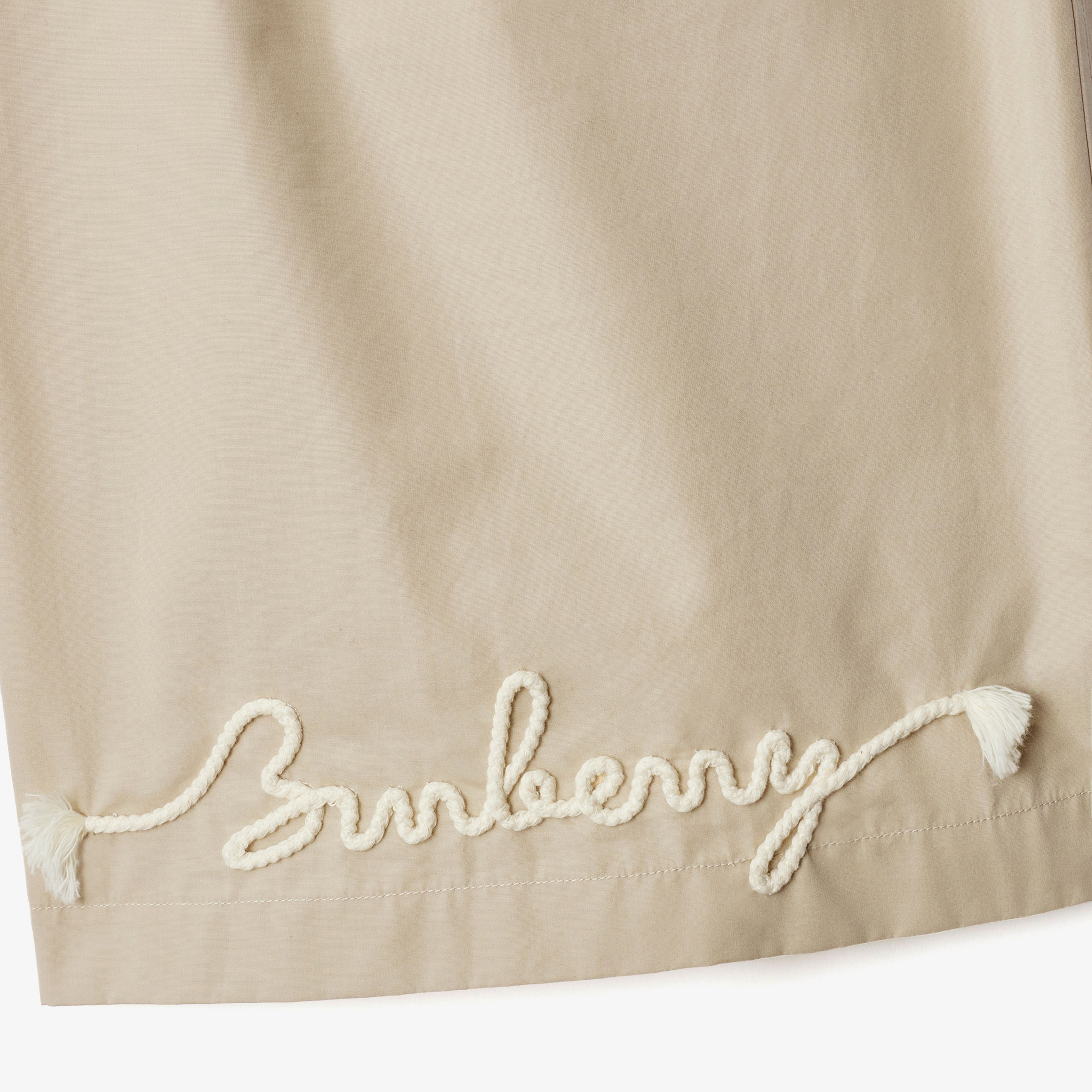 Burberry Sip Knot Logo Cotton Erkek Krem Şort