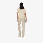 Burberry Sic Stretch Cotton Blend Kadın Krem T-Shirt