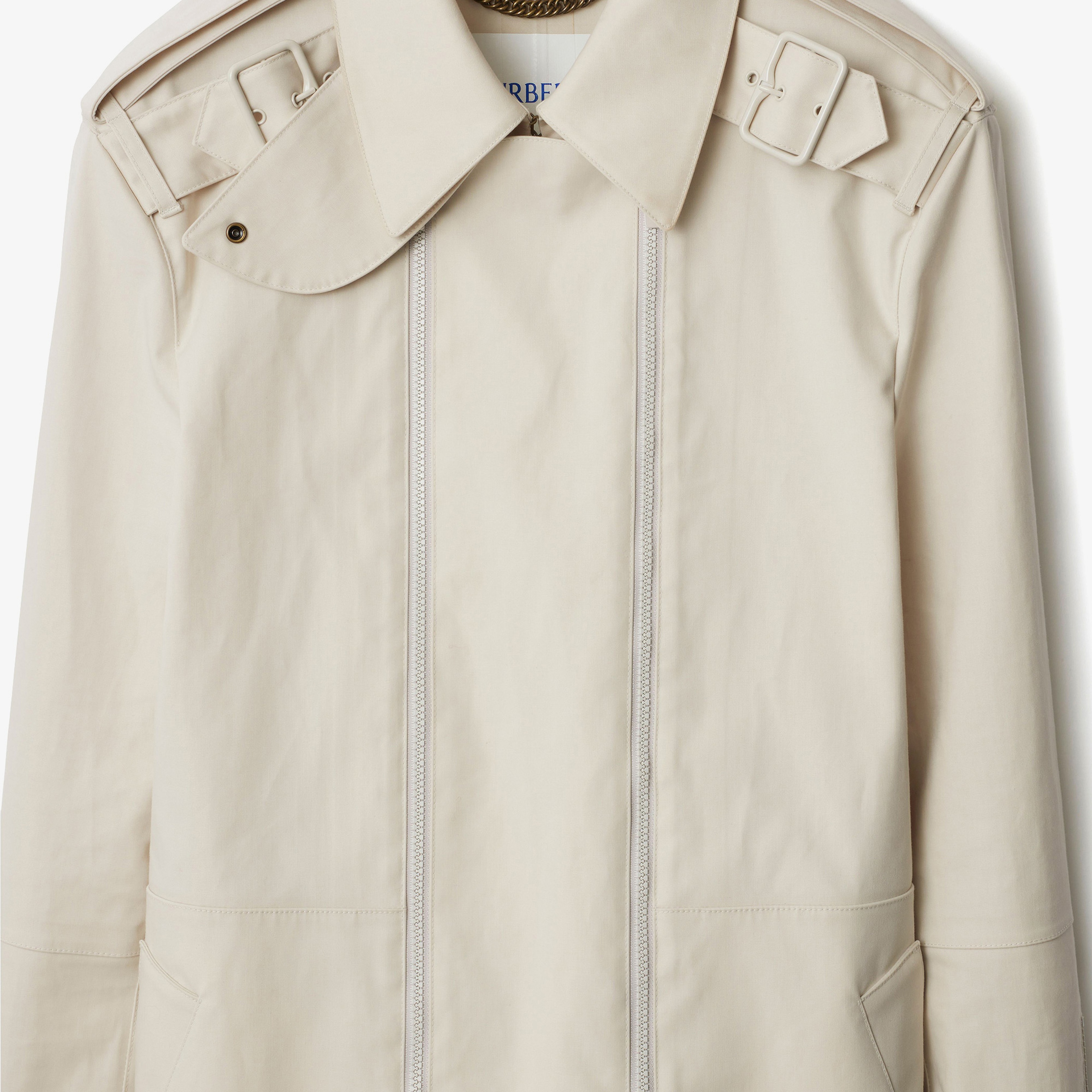 Burberry Tec Bonded Cotton Erkek Beyaz Trençkot