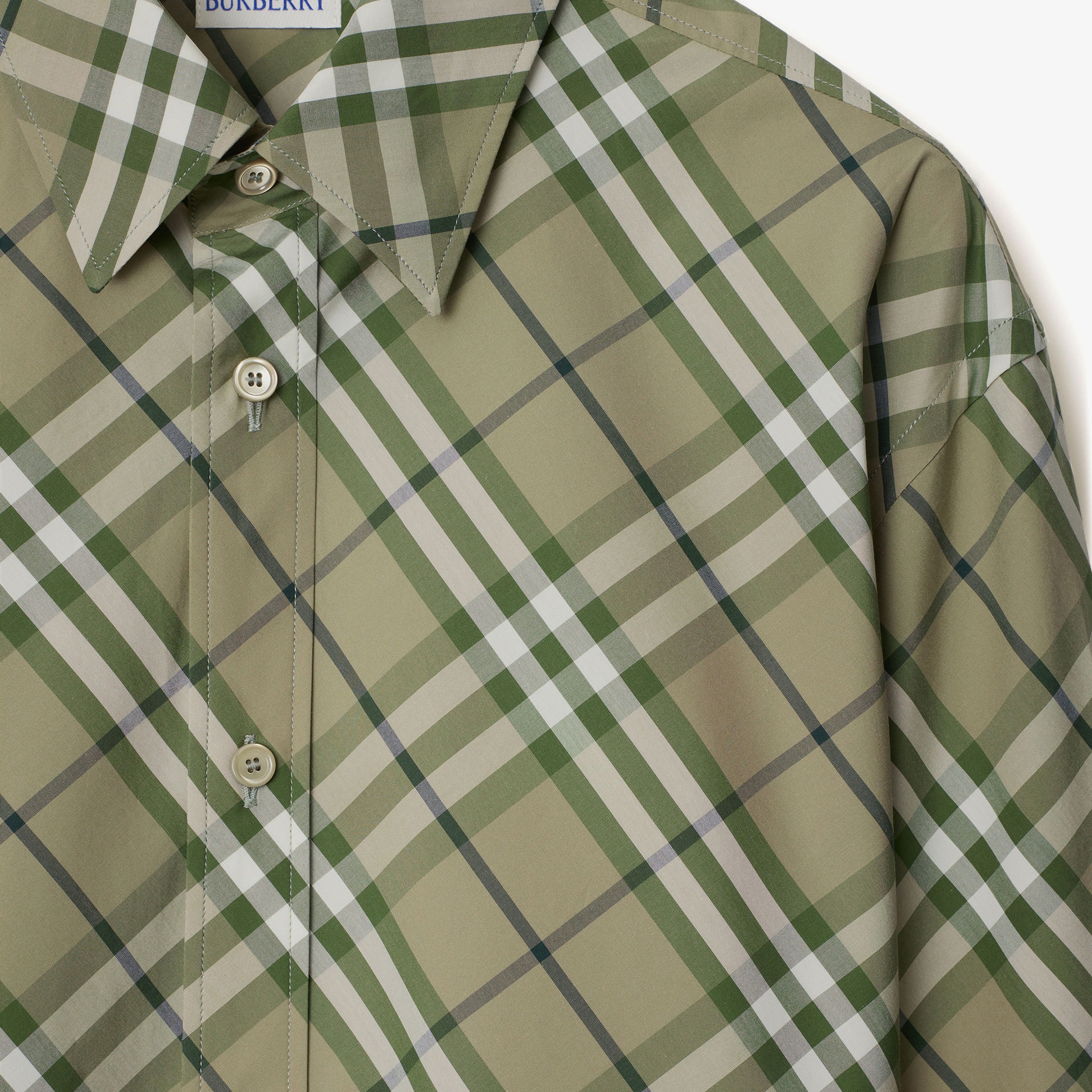 Burberry Sip Regular Fit Cotton Erkek Yeşil Gömlek
