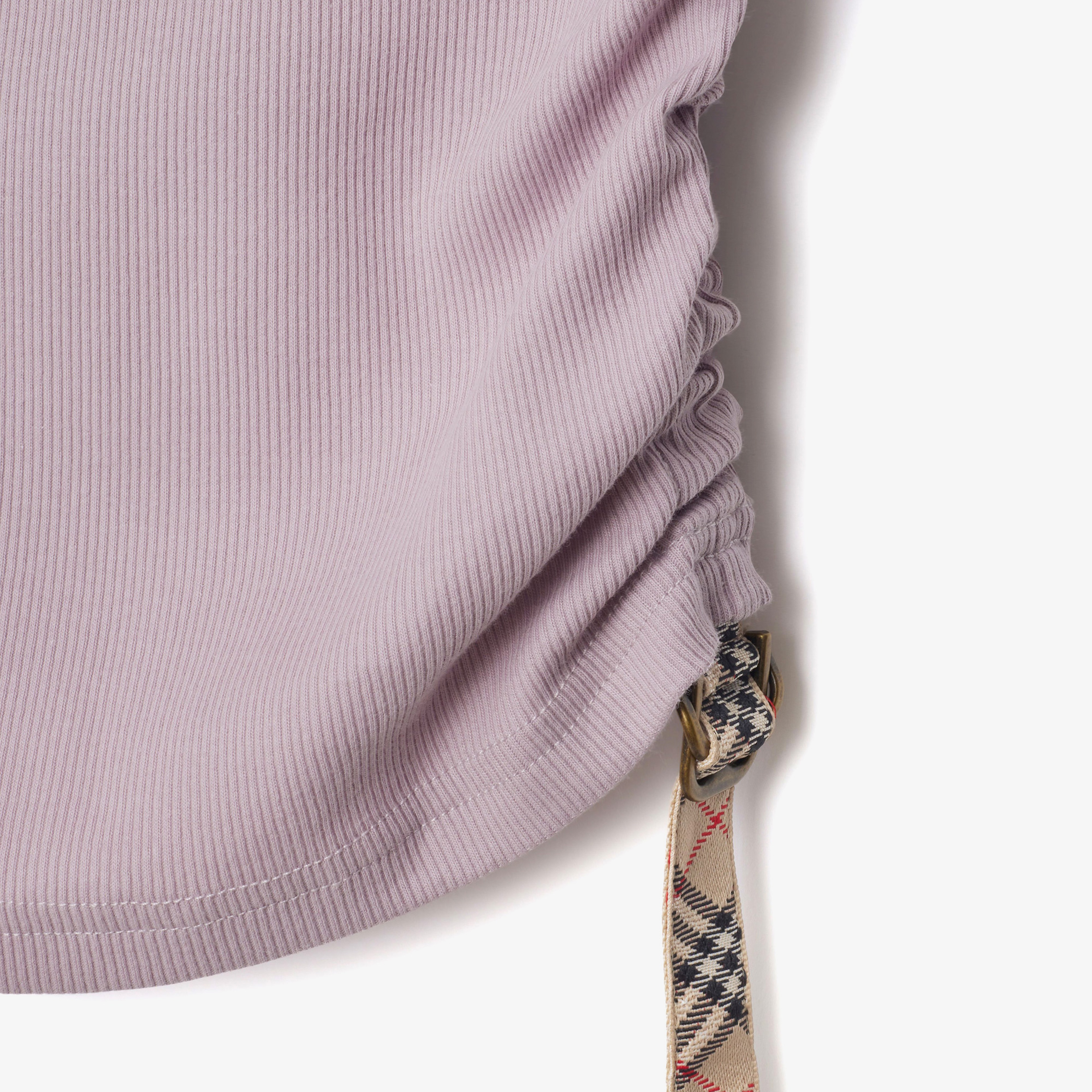 Burberry For Trim Stretch Cotton Vest Kadın Mor T-Shirt