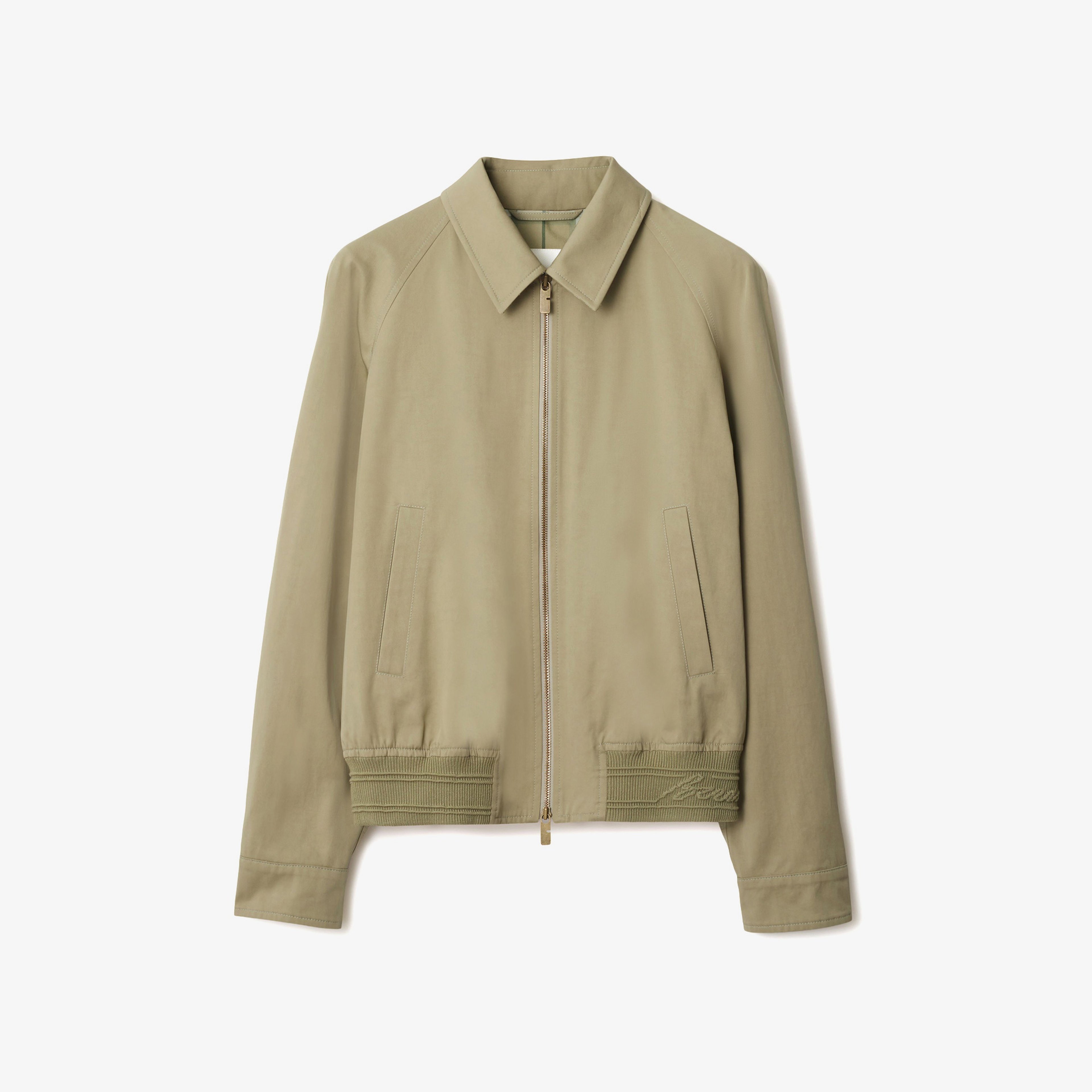 Burberry Tec Cotton Harrington Erkek Haki Mont