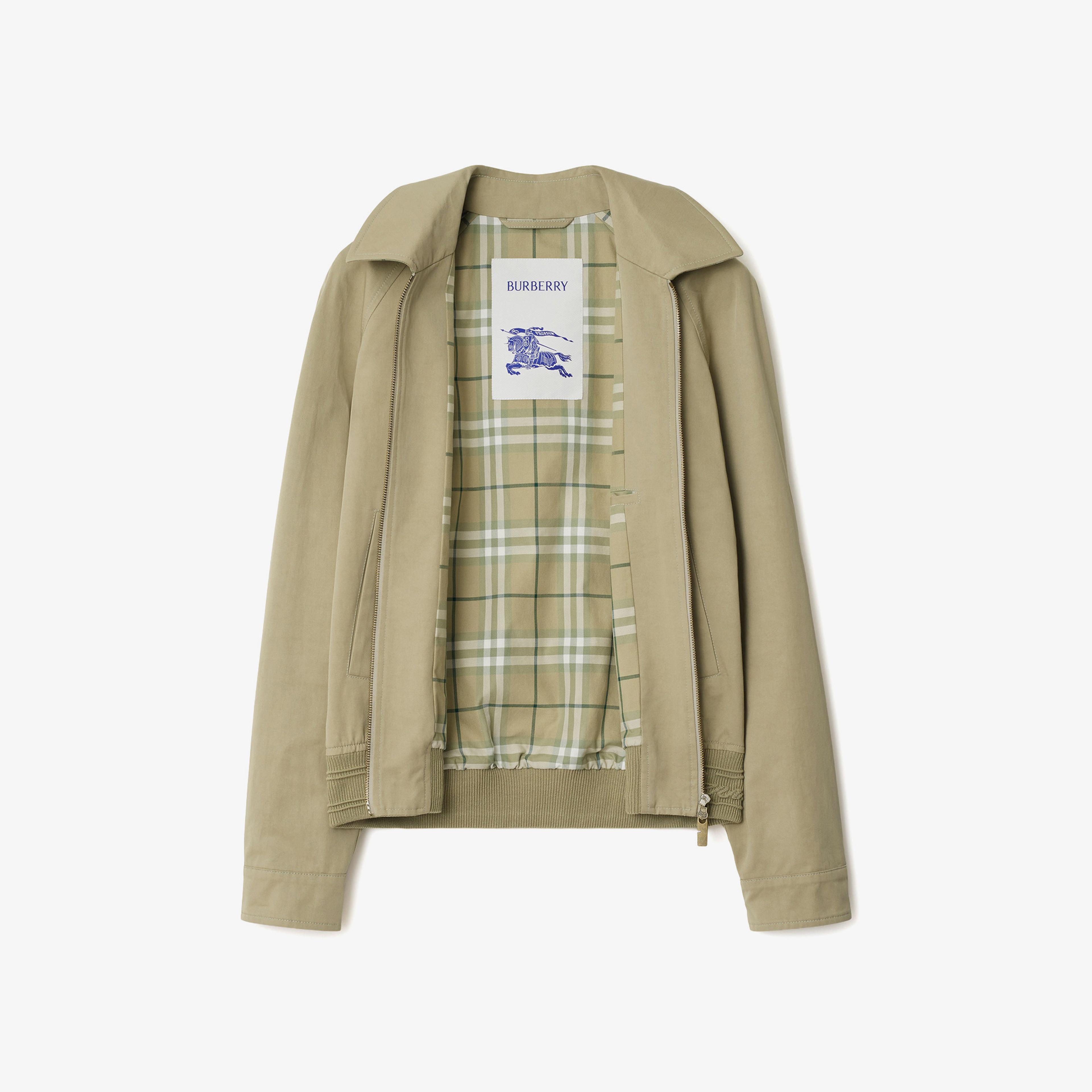 Burberry Tec Cotton Harrington Erkek Haki Mont