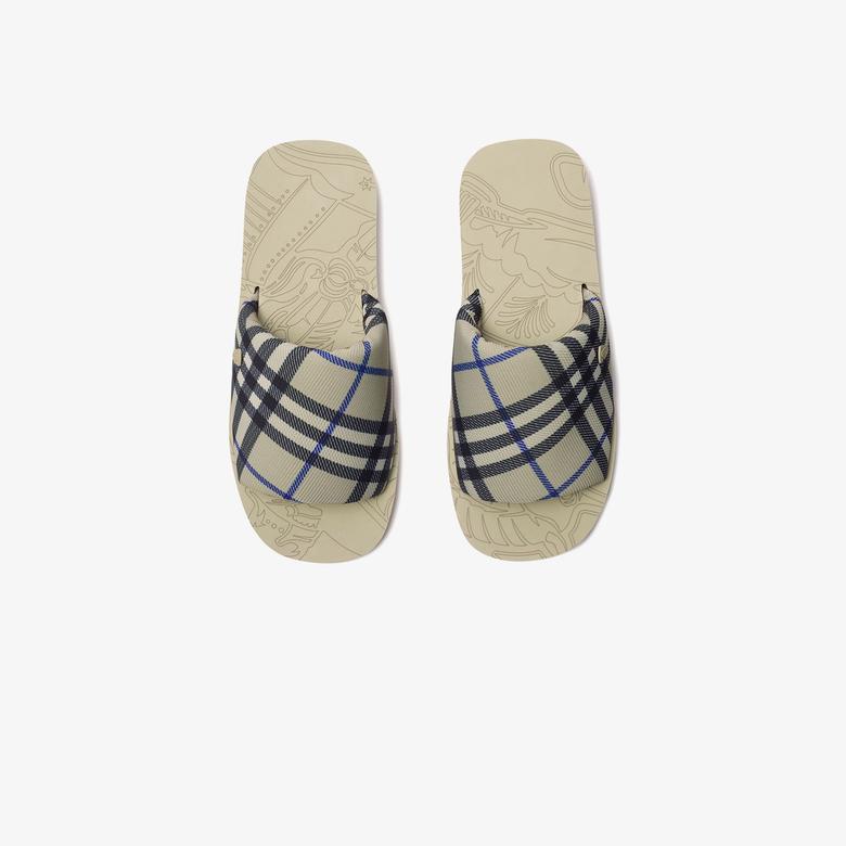 Burberry Trek Slides Erkek Krem Terlik