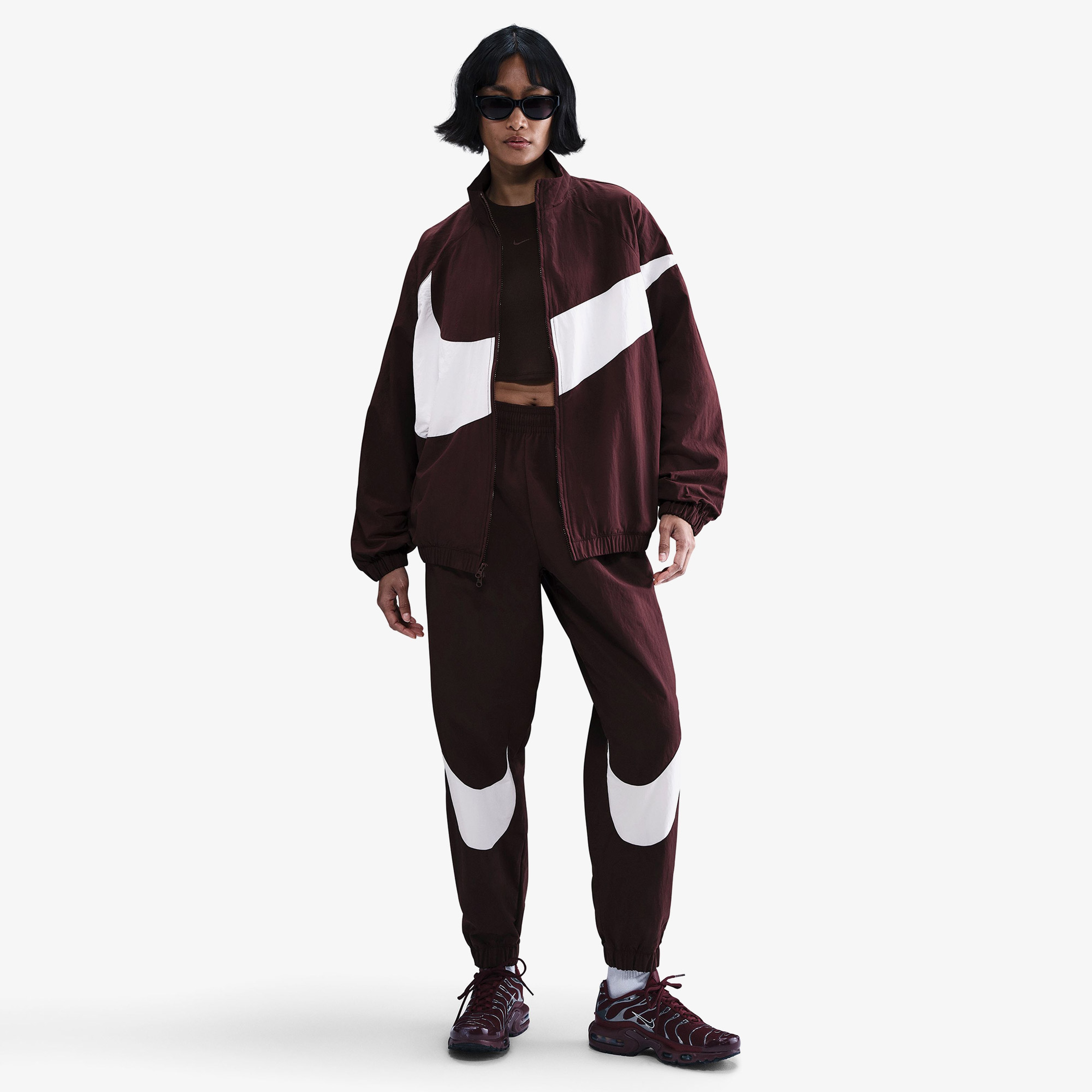 Nike Sportswear Logo Oversized Kadın Beyaz Ceket