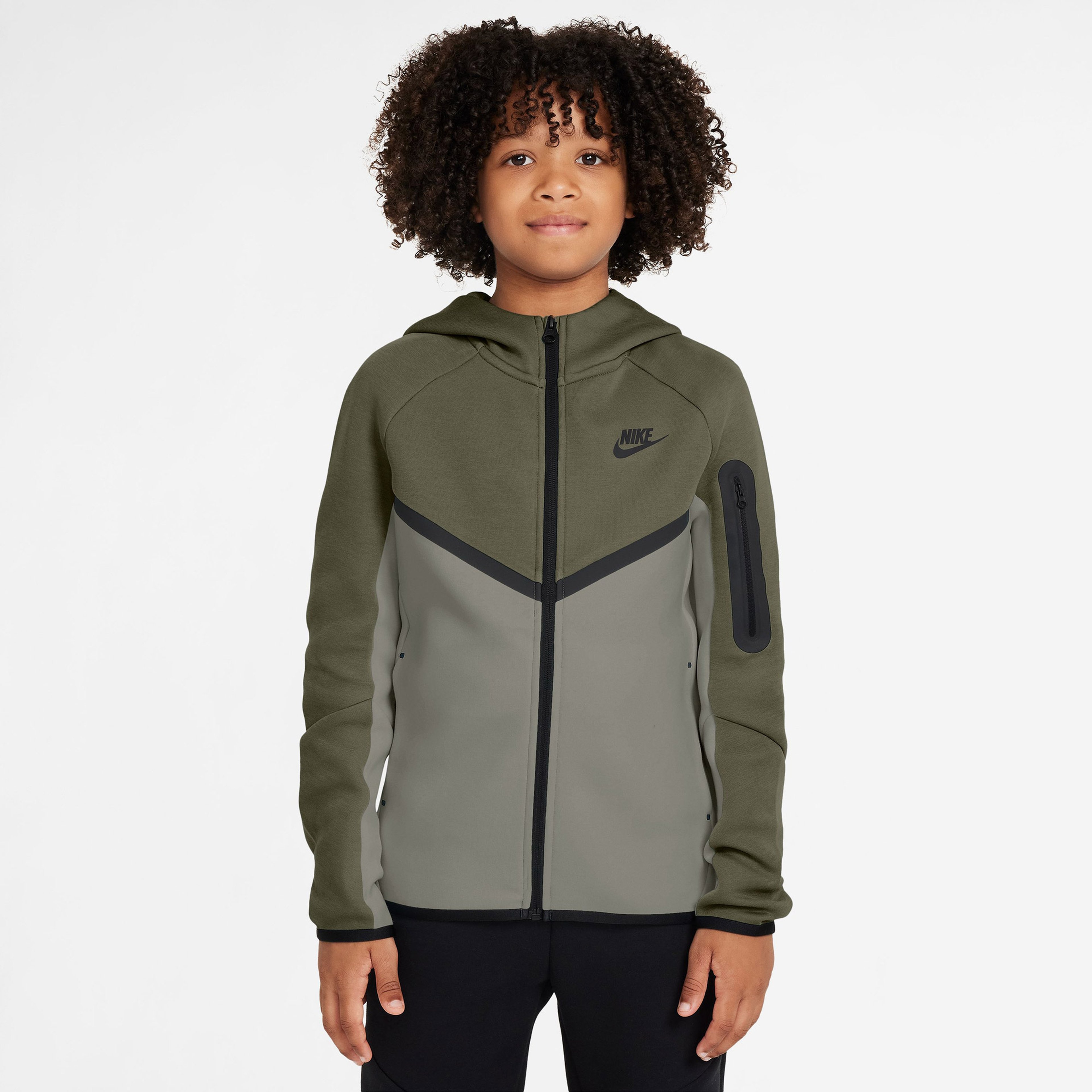 Nike Sportswear Tech Fleece Full Zip Çocuk Yeşil Sweatshirt