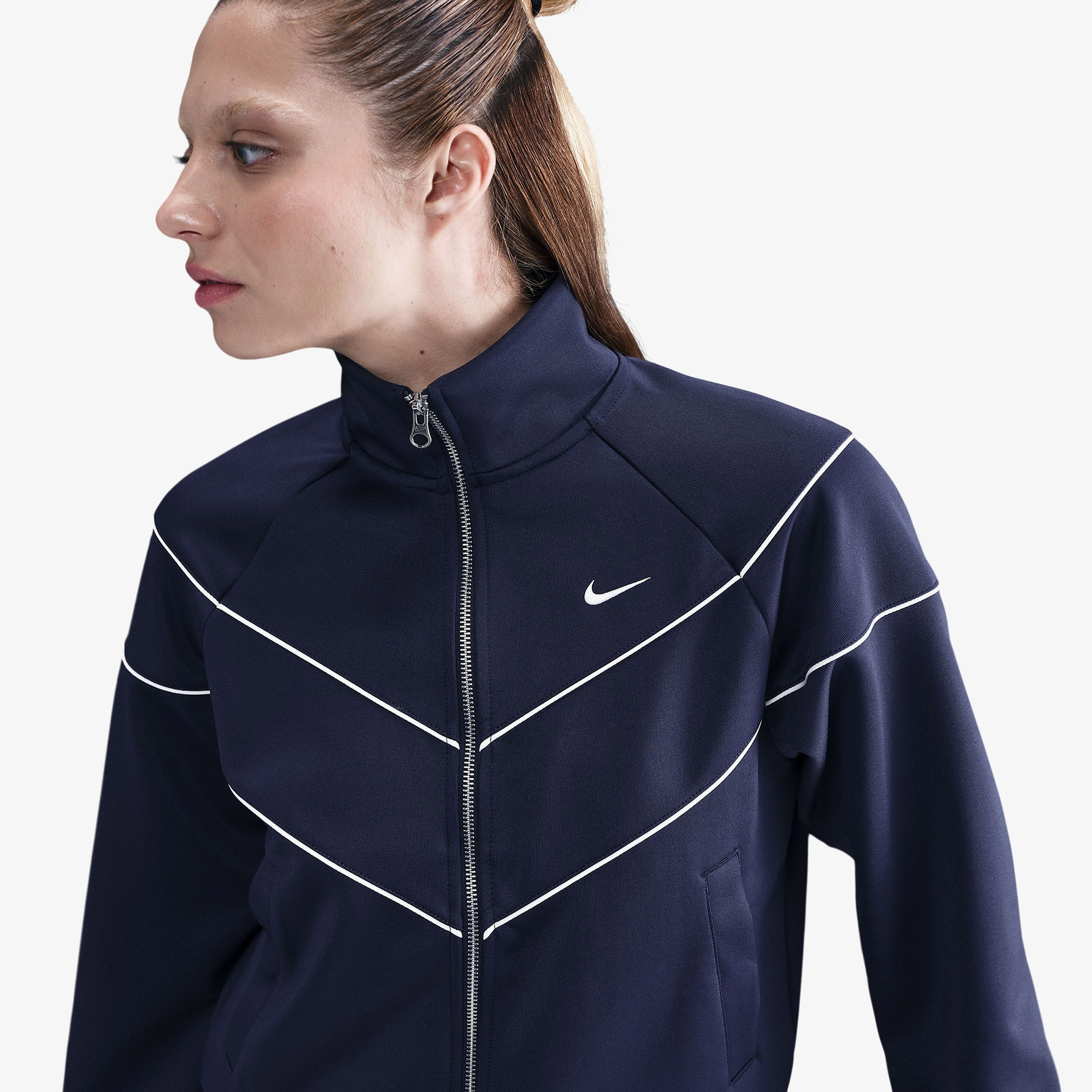 Nike Sportswear Windrunner Poly Knit Kadın Lacivert Ceket